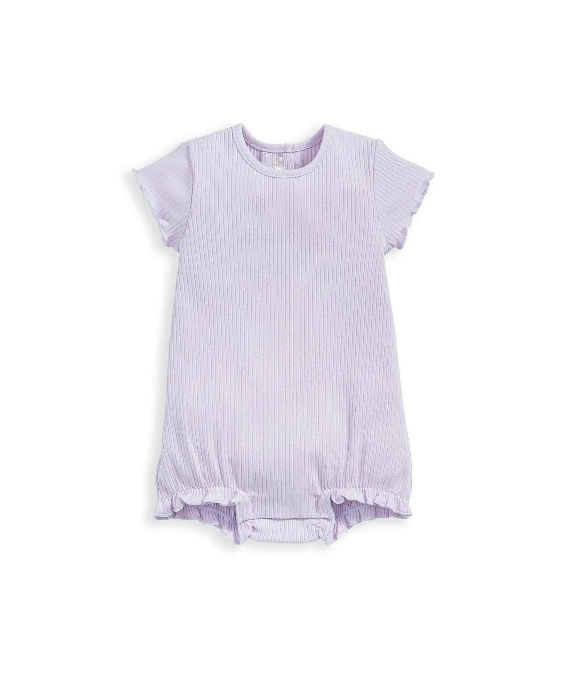 Organic Frill Romper - Heather