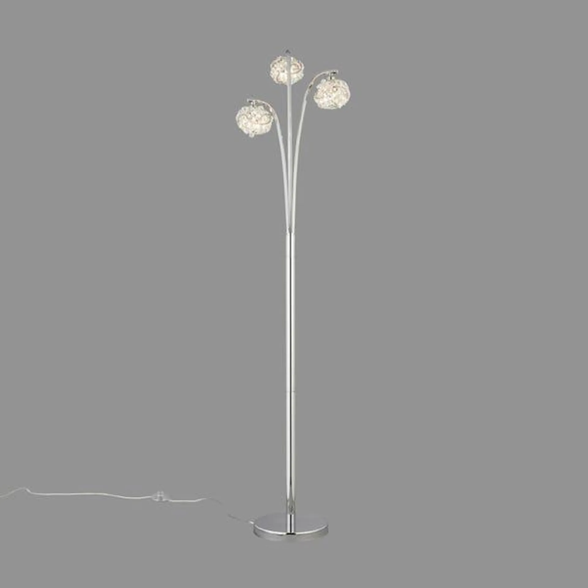 Cecilie 3 Arm Chrome Floor Lamp