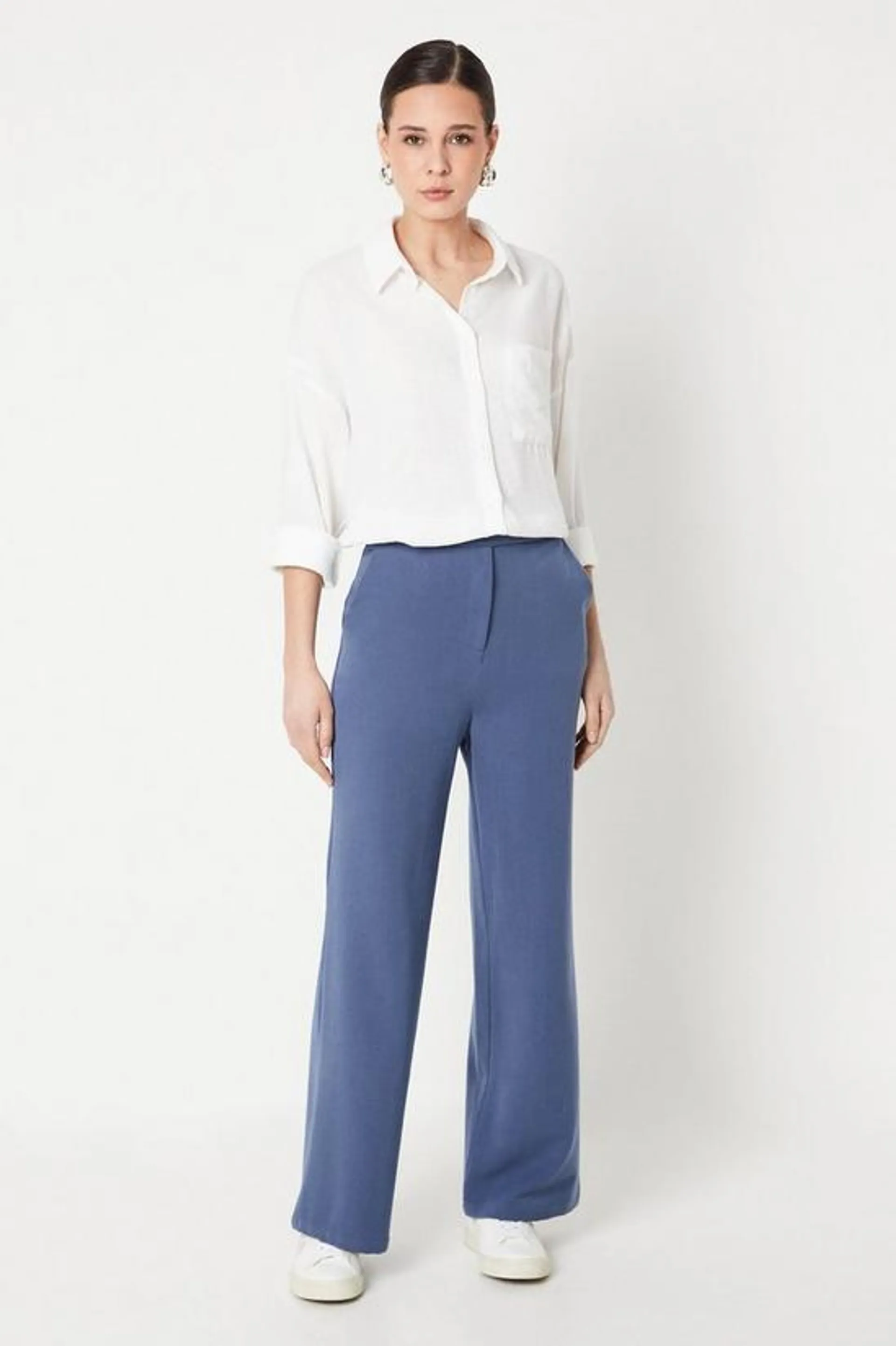 Double Button Waistband Trousers