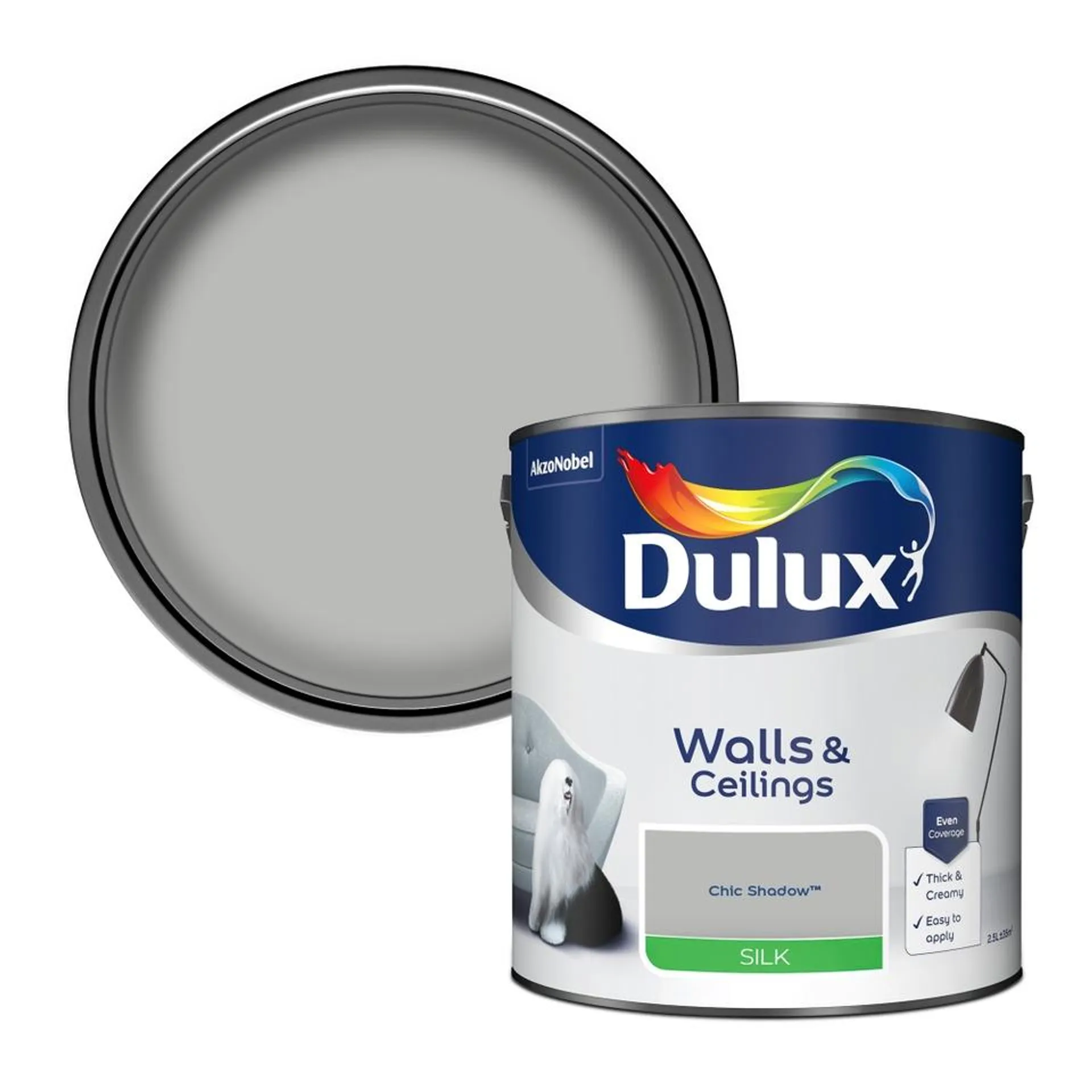 Dulux Silk Emulsion Paint Chic Shadow - 2.5L