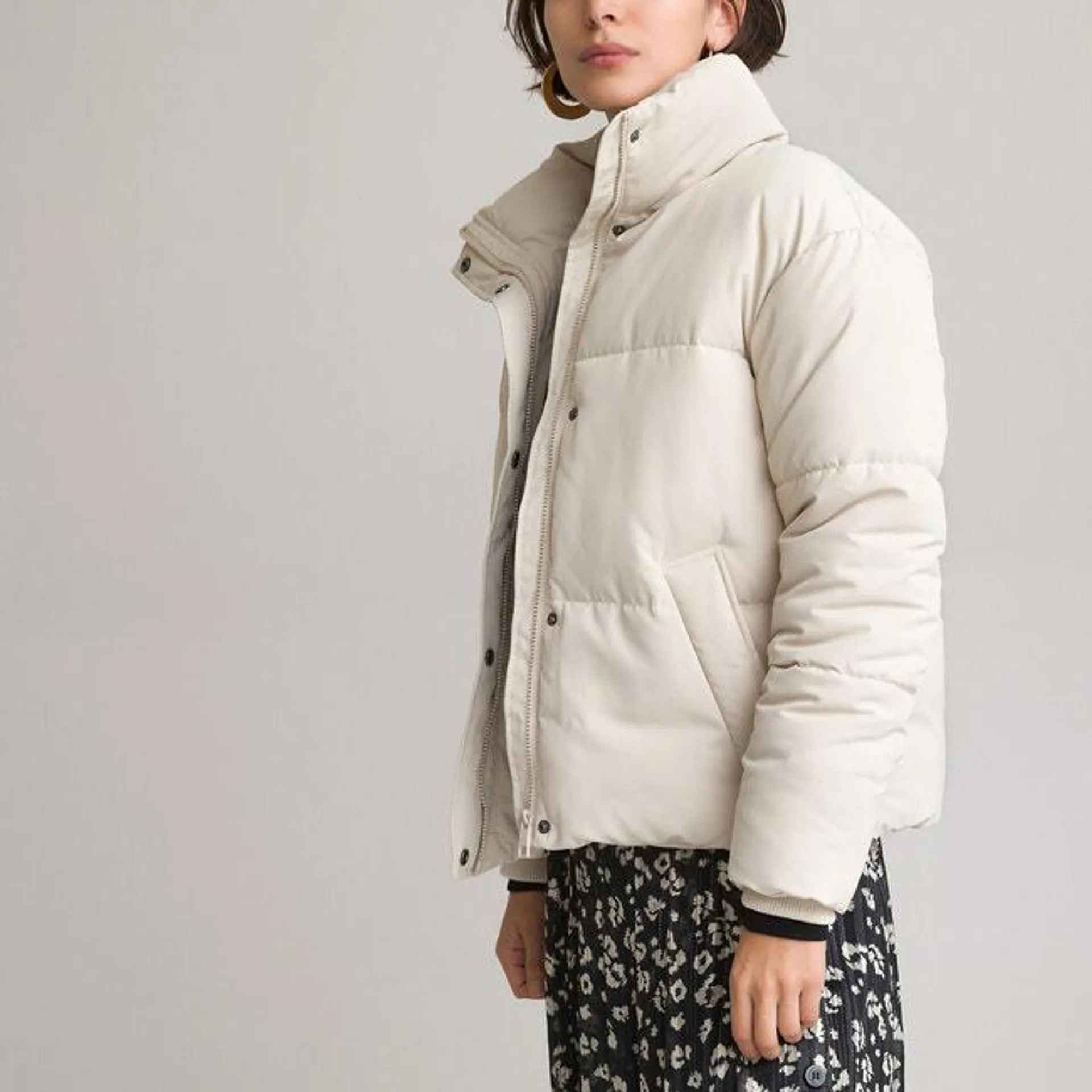 Short Padded Jacket with High Neck