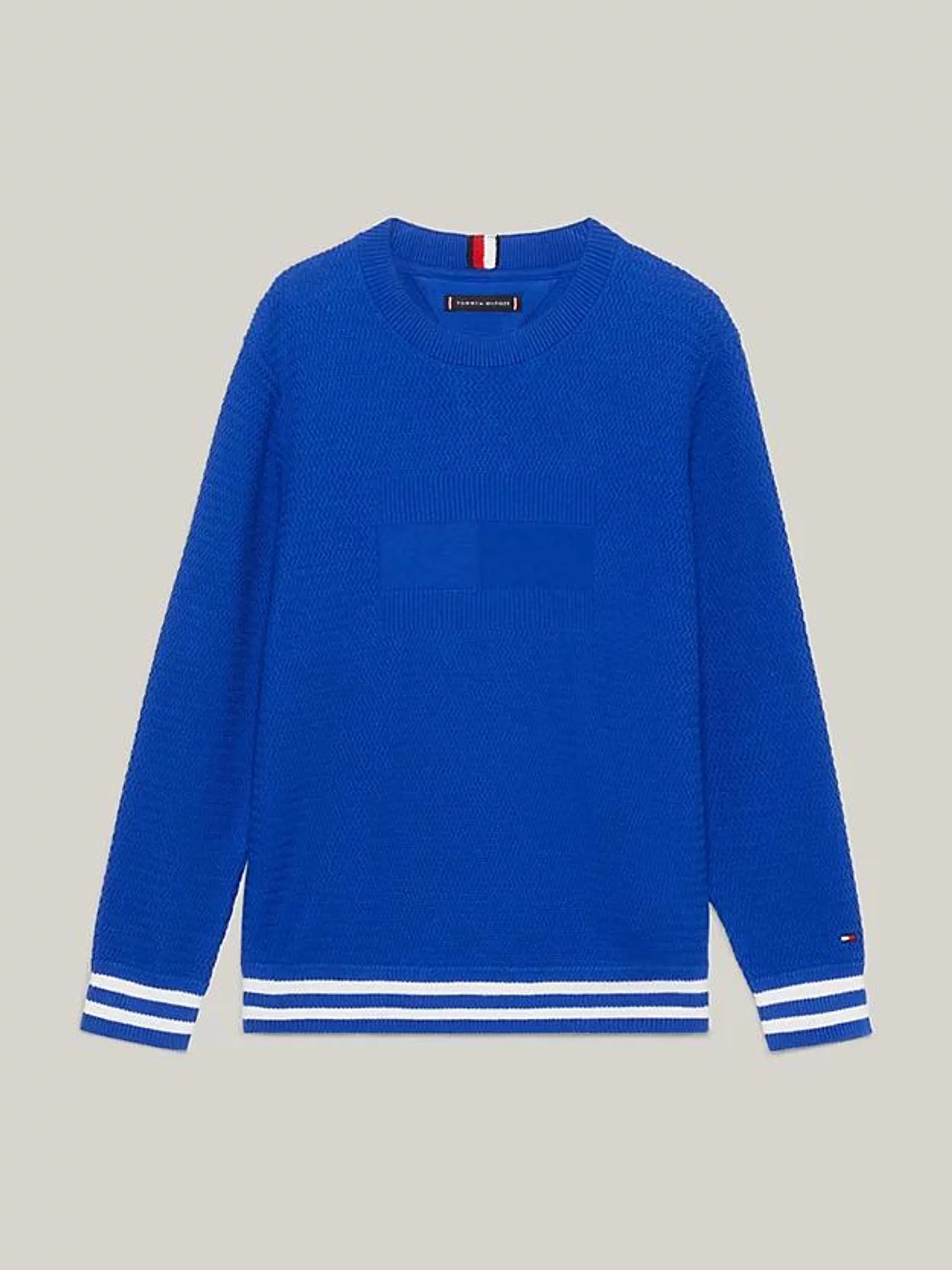 Tonal Flag Contrast Stripe Jumper