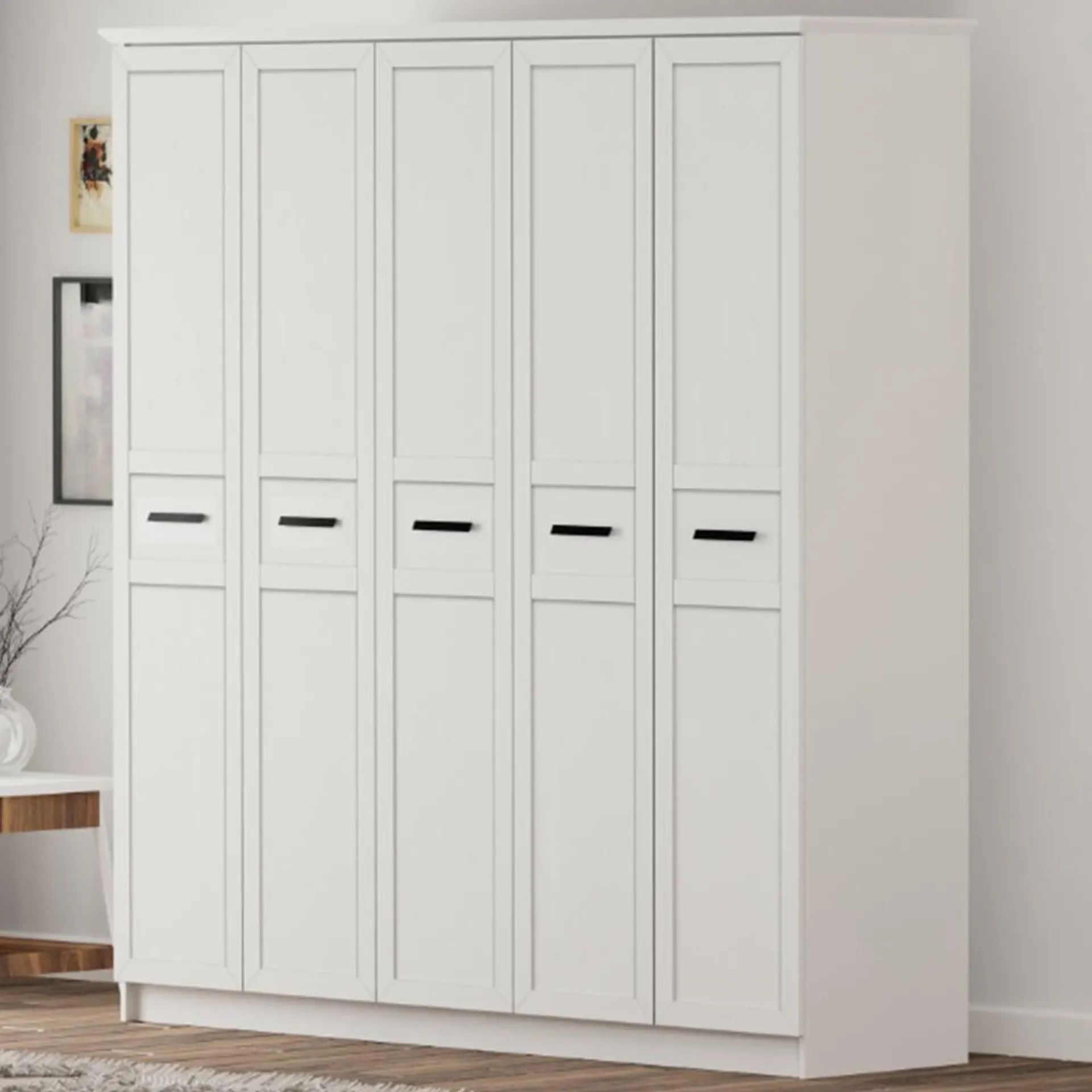 Evu DAISY XL 5 Doors White Wardrobe