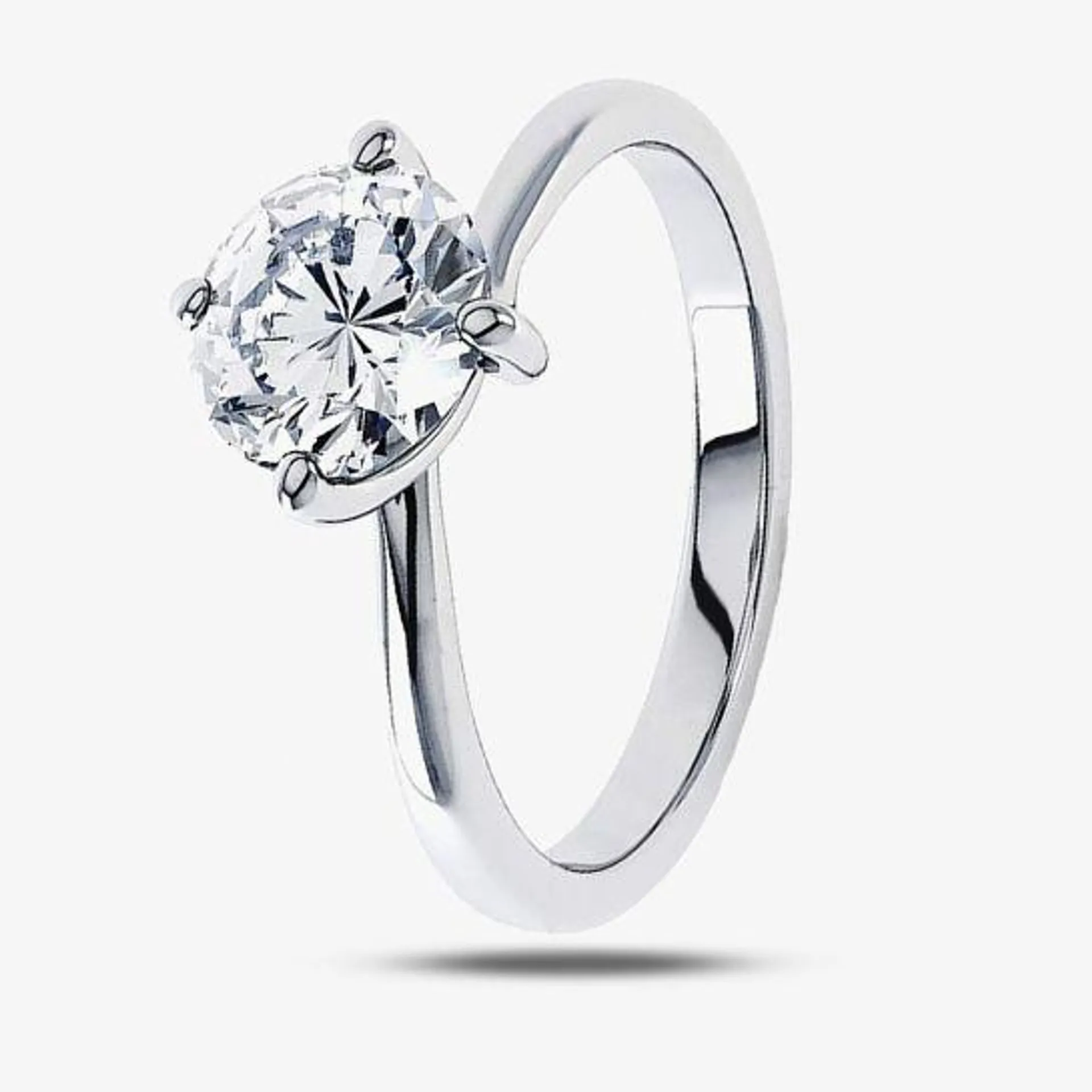 Platinum 0.50ct Diamond Single Stone Twist Ring R1-137(5.0)