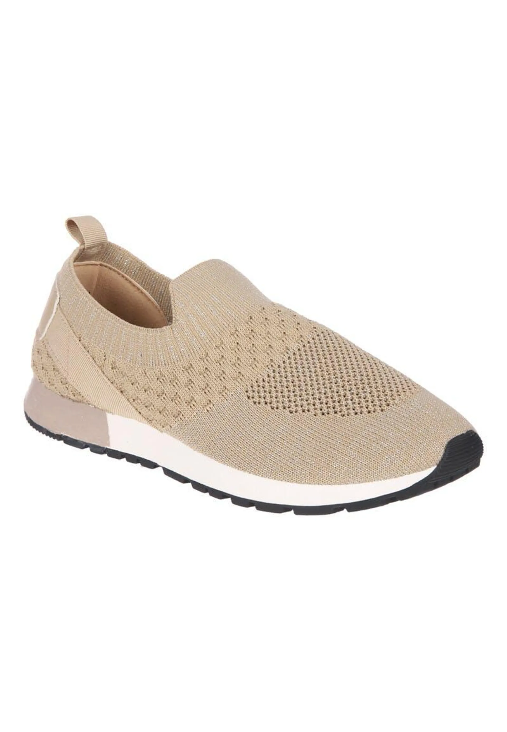 Womens Gold Slip-On Casual Trainers