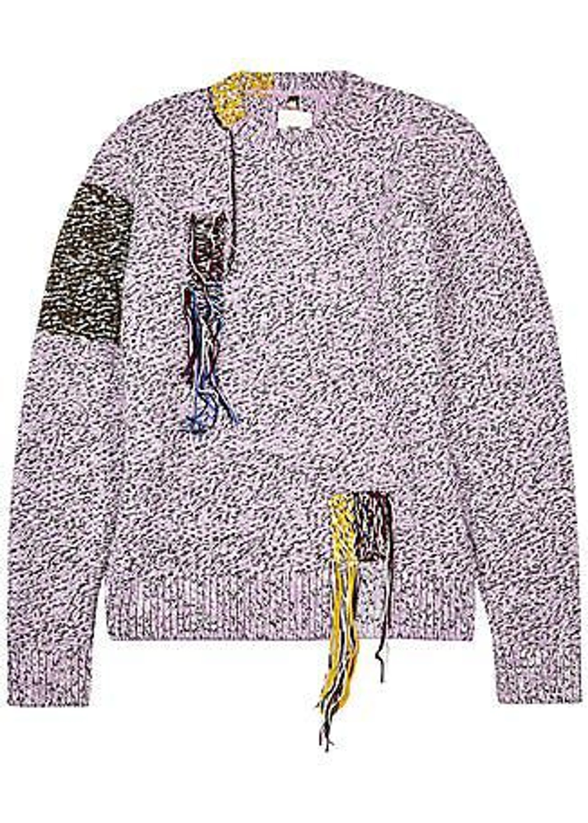 Astral fringed woven wool-blend jumper