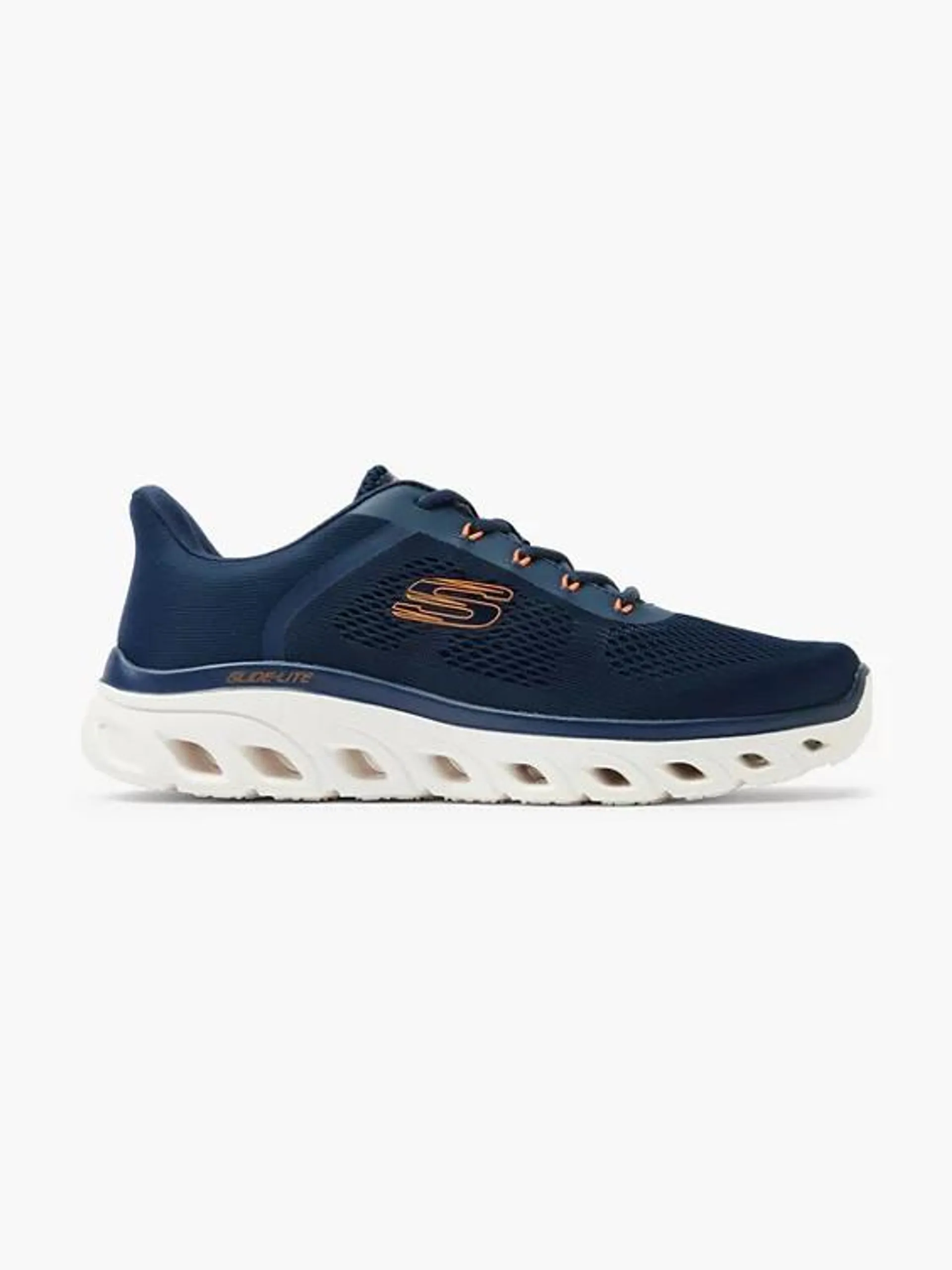 Skechers Navy/Orange Air Coded Memory Foam Lace-up Trainer