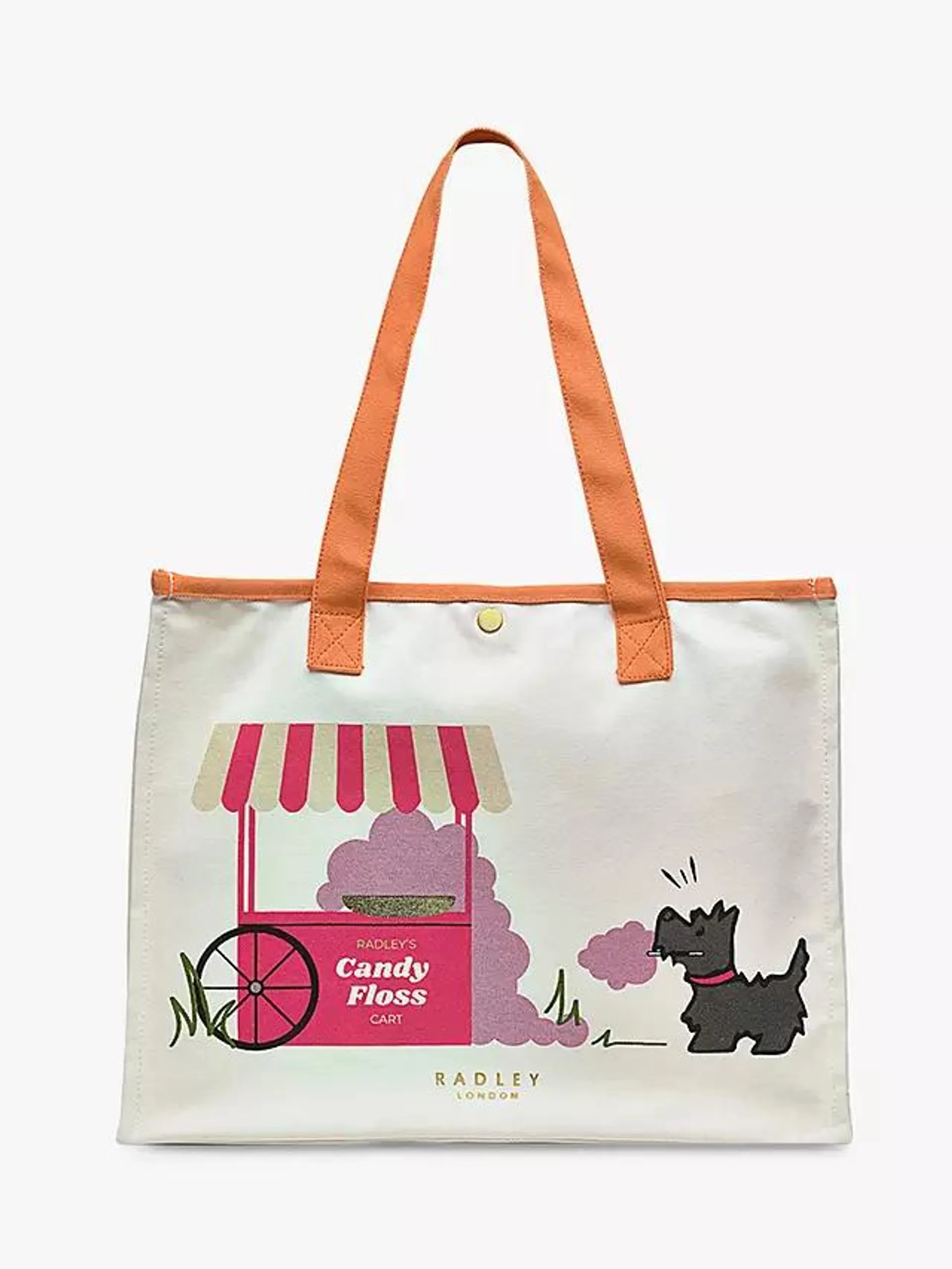 Candy Floss Print Canvas Shopper, Natural/Multi