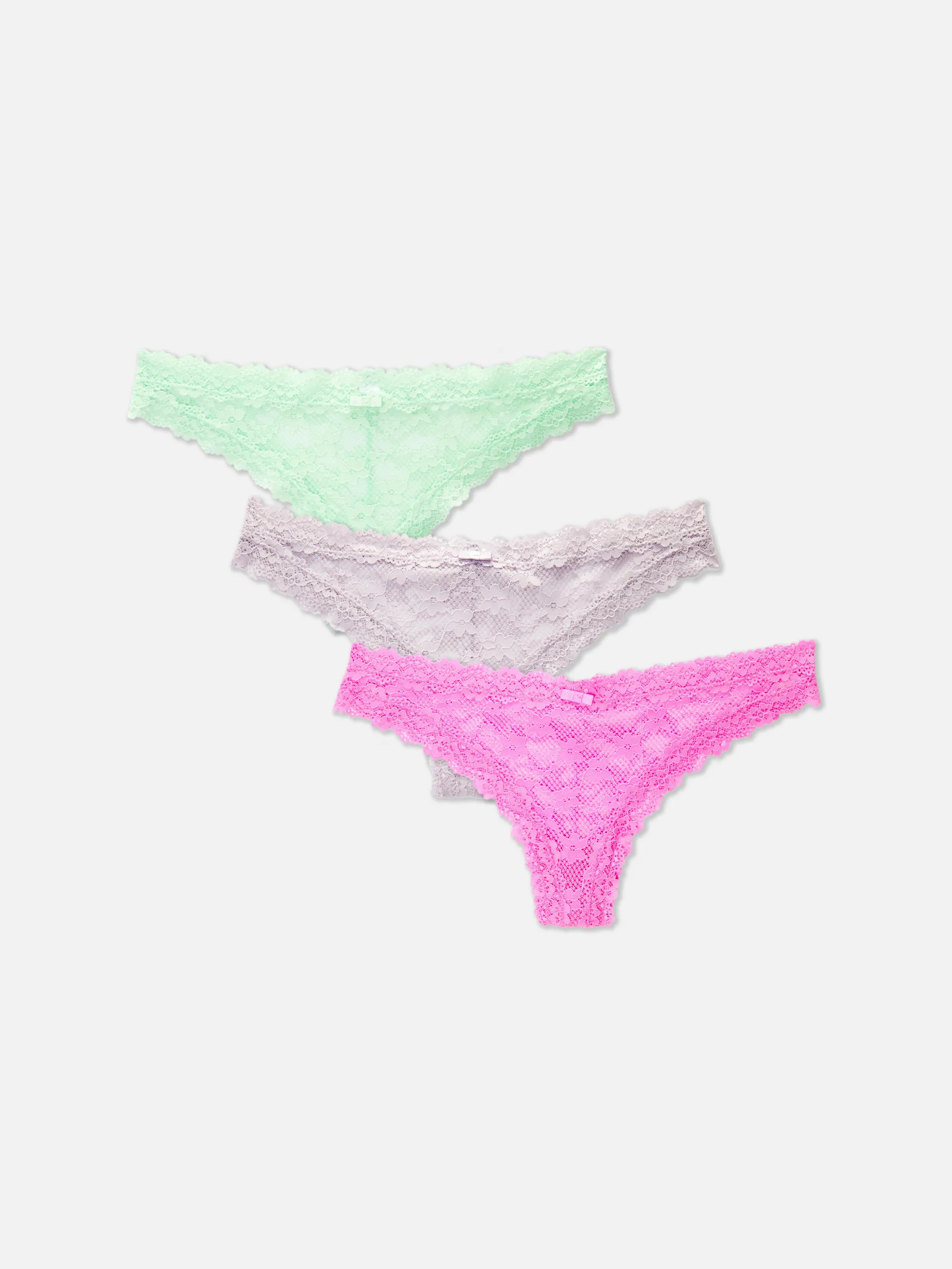 3pk Lace Brazilian Thongs