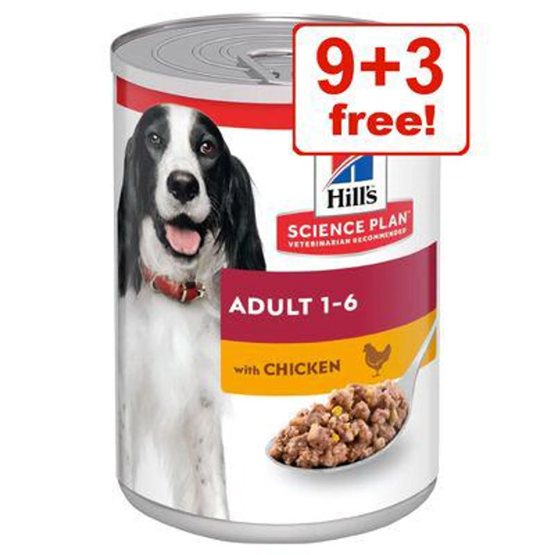 12 x 370g Hill's Science Plan Wet Dog Food - 9 + 3 Free!*