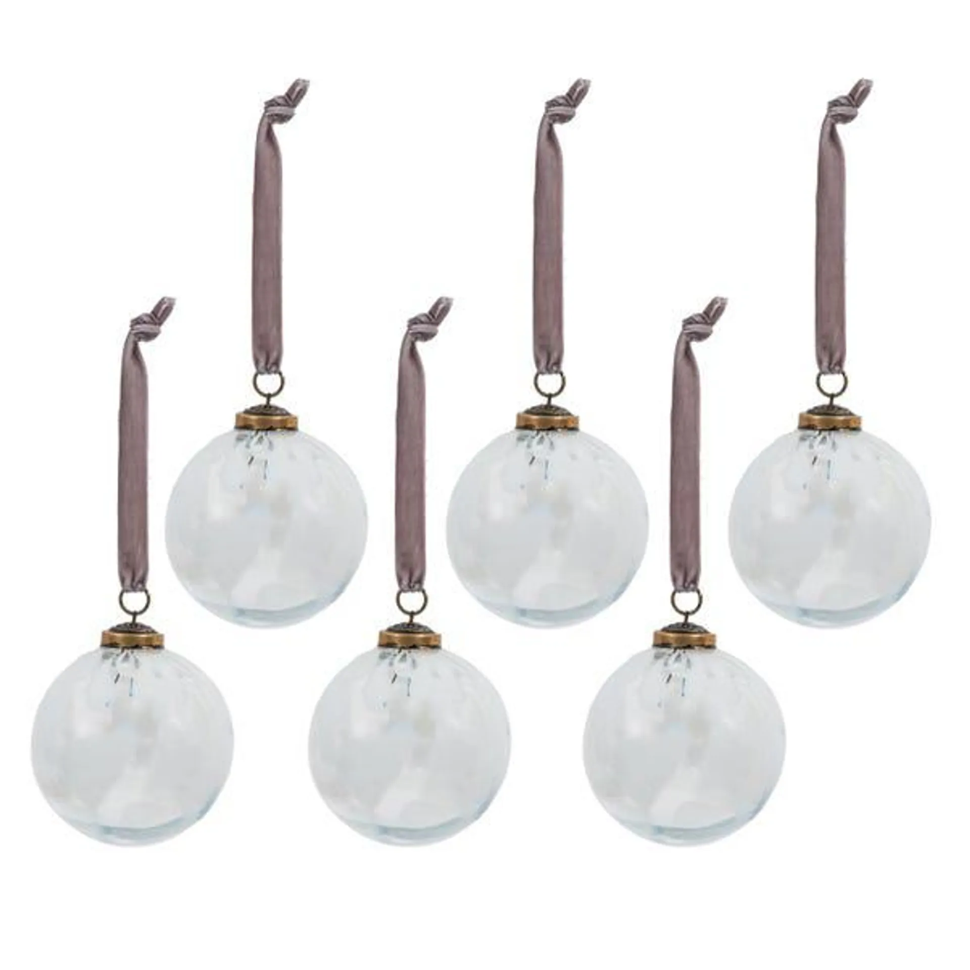 Pack of 6 Milo White Baubles