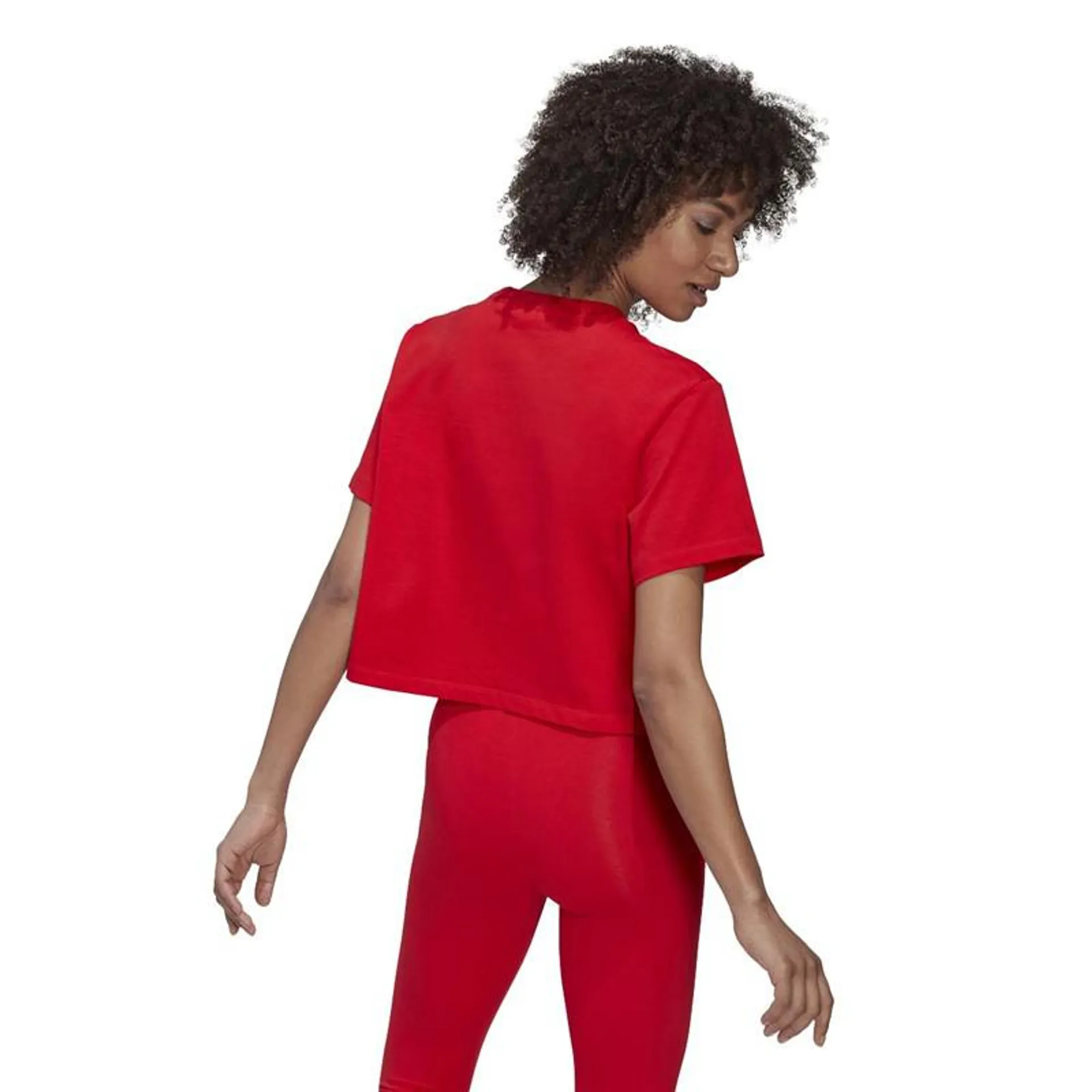 adidas Originals Womens Crop Short-Sleeve Top Vivid Red