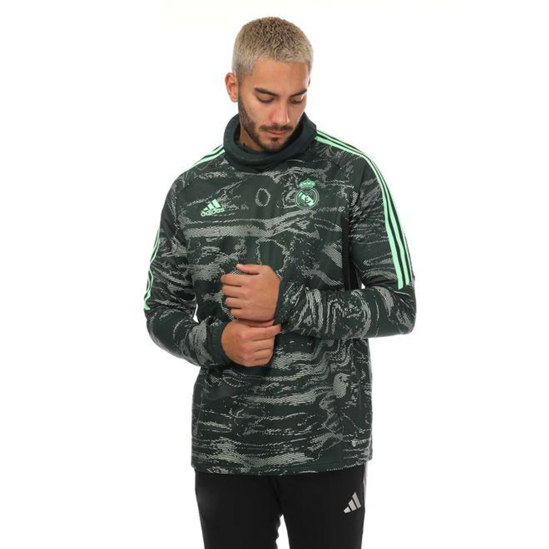 adidas Mens Real Madrid Condivo 22 Pro Warm Top in Green