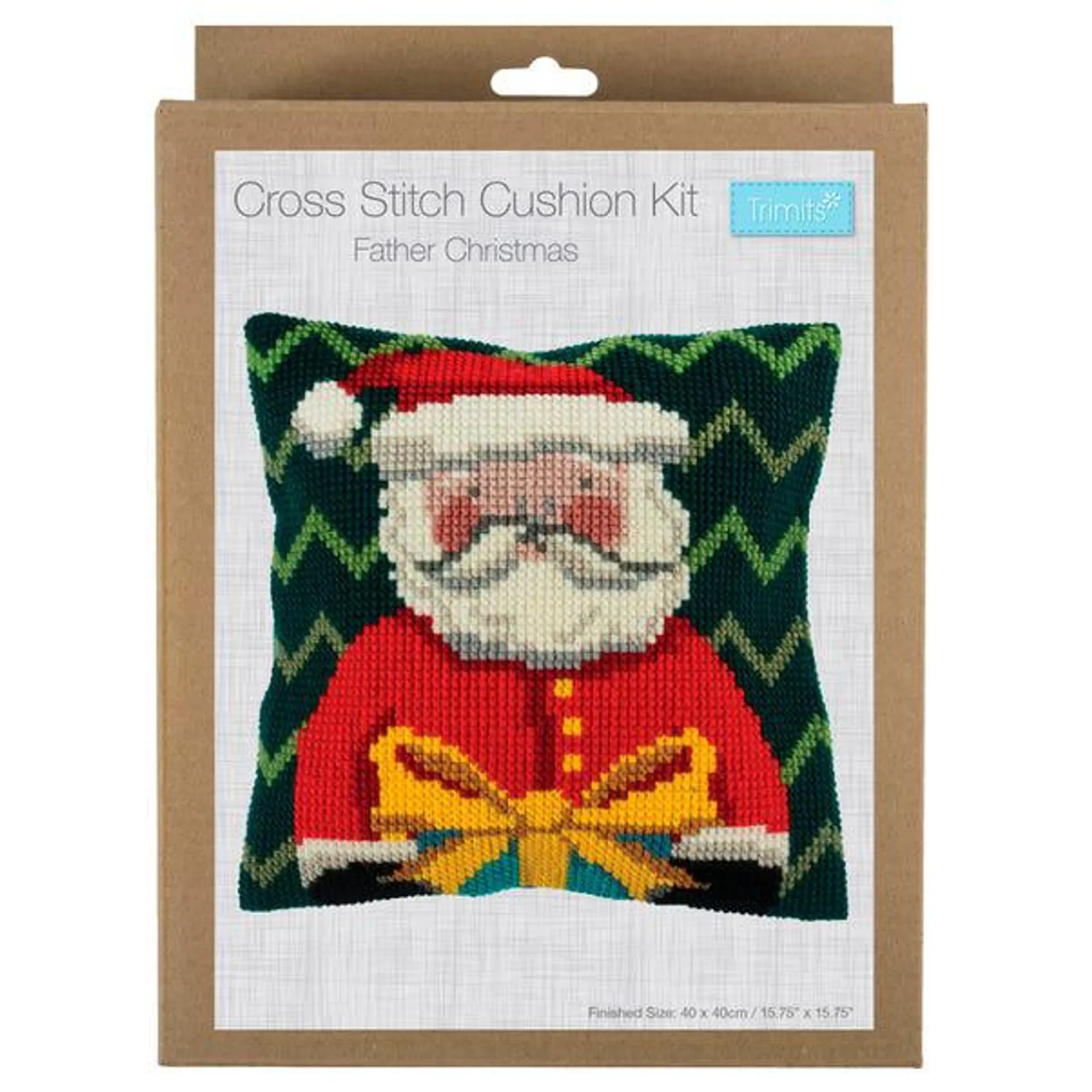 Father Christmas Cross Stitch Cushion Kit