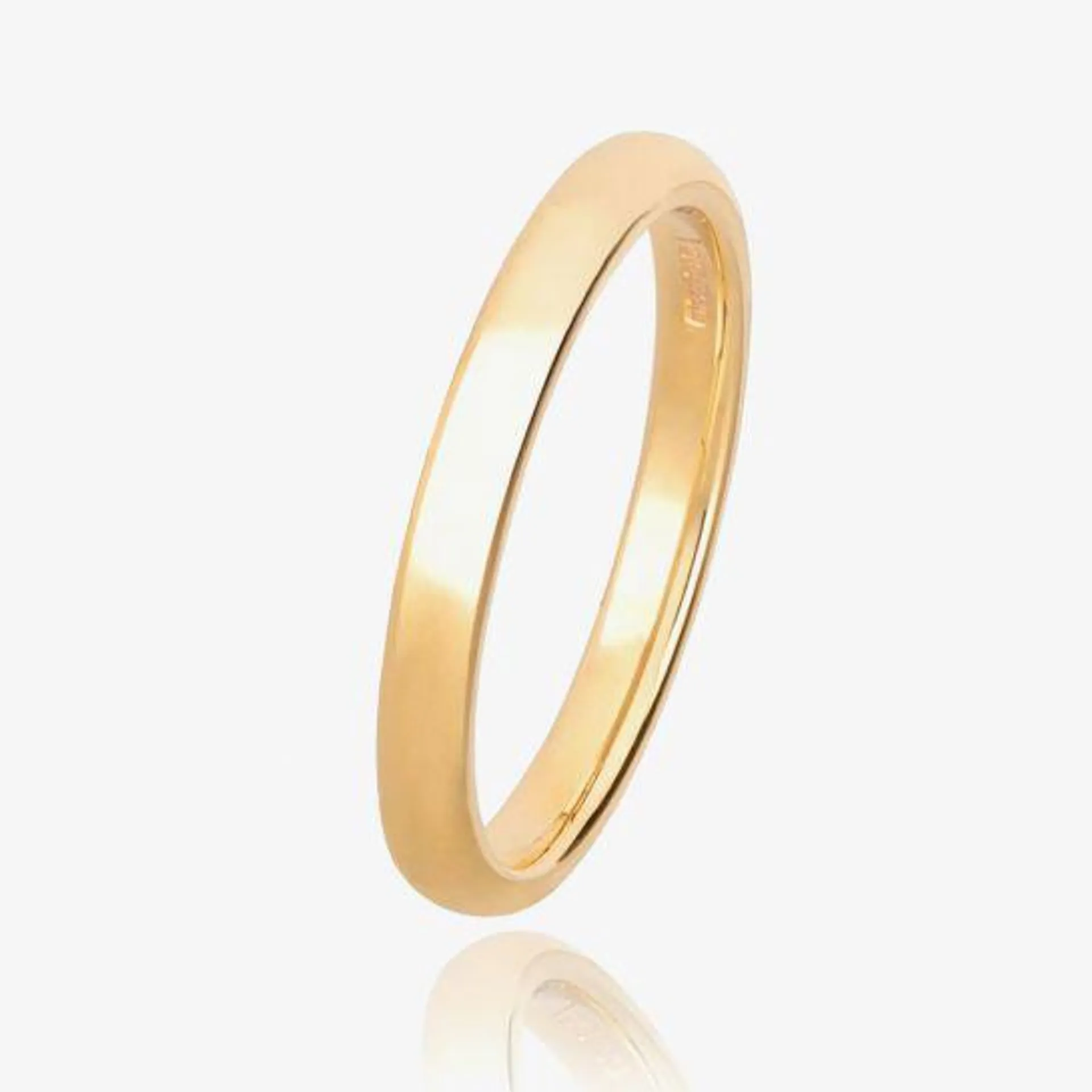 9ct Yellow Gold 2mm Court Wedding Ring BC2.0 9Y