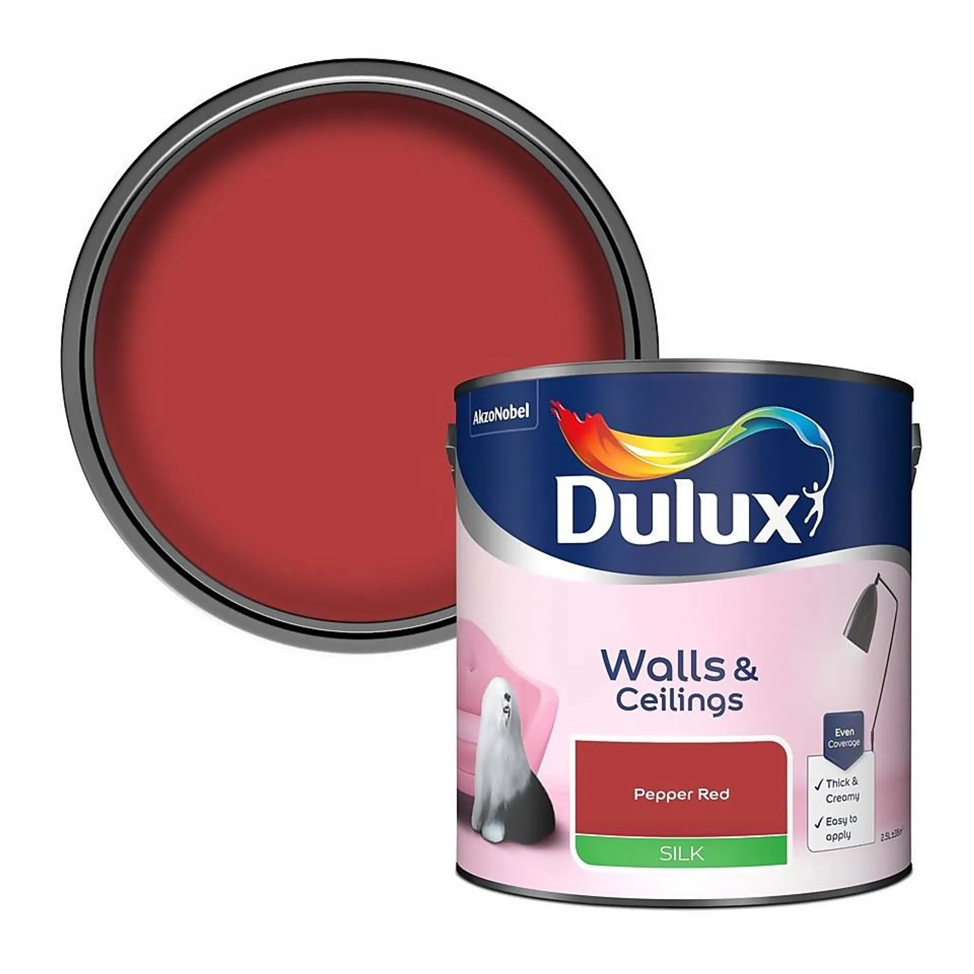 Dulux Silk Emulsion Paint Pepper Red - 2.5L