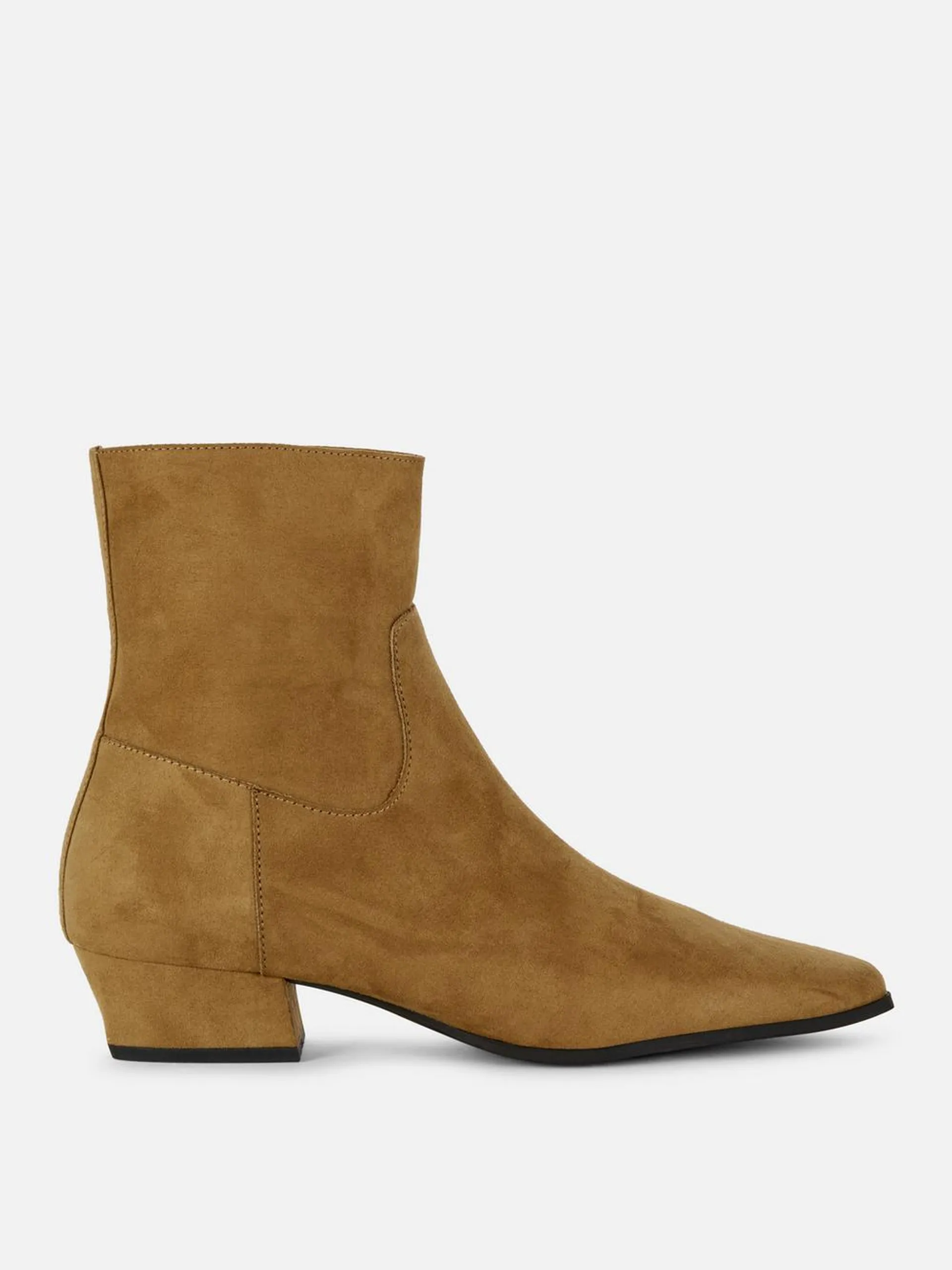 Zip-Up Block Heel Boots