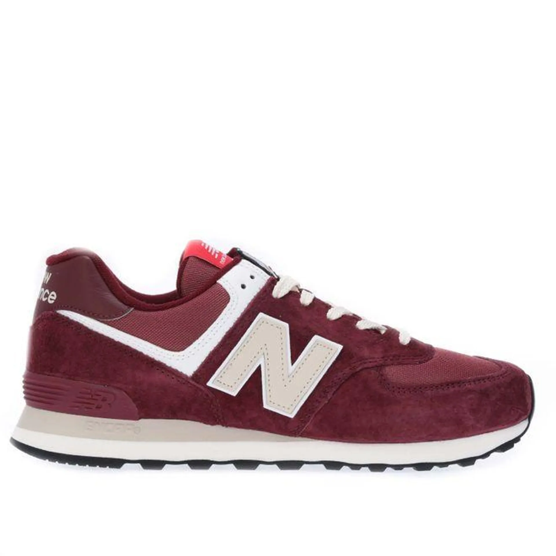 New Balance 574v2 Trainers in red maroon