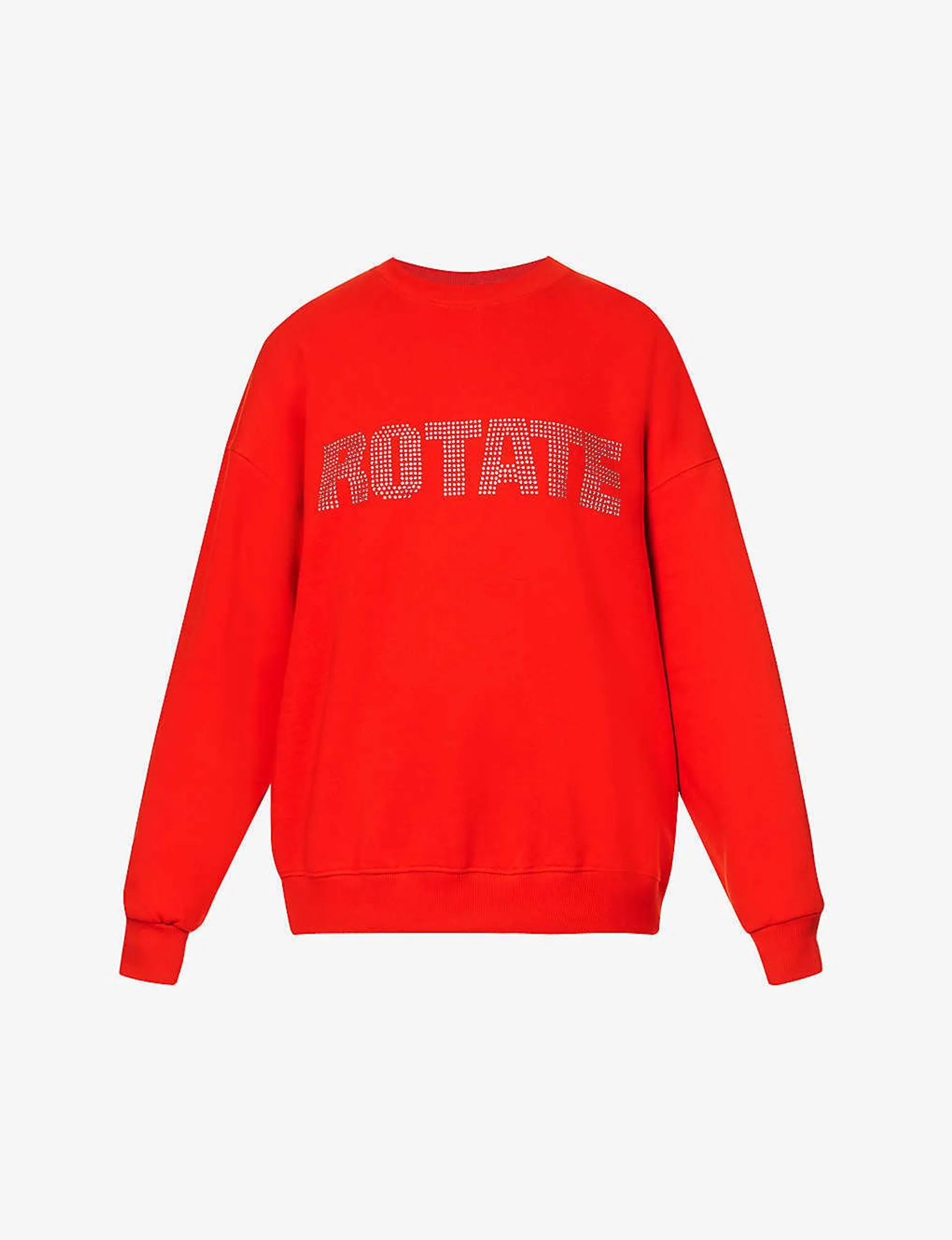 Crystal-embellished logo-print organic-cotton sweatshirt