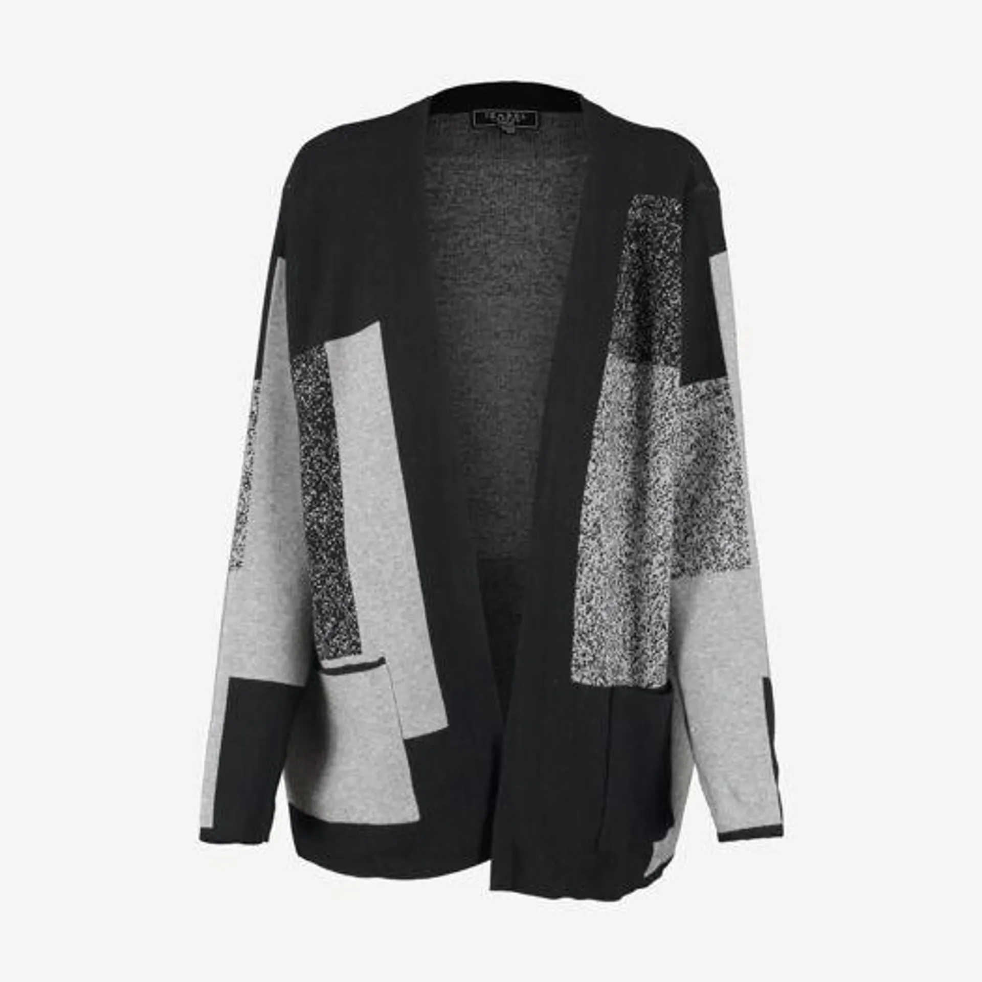 Black & Grey Patchwork Cardigan