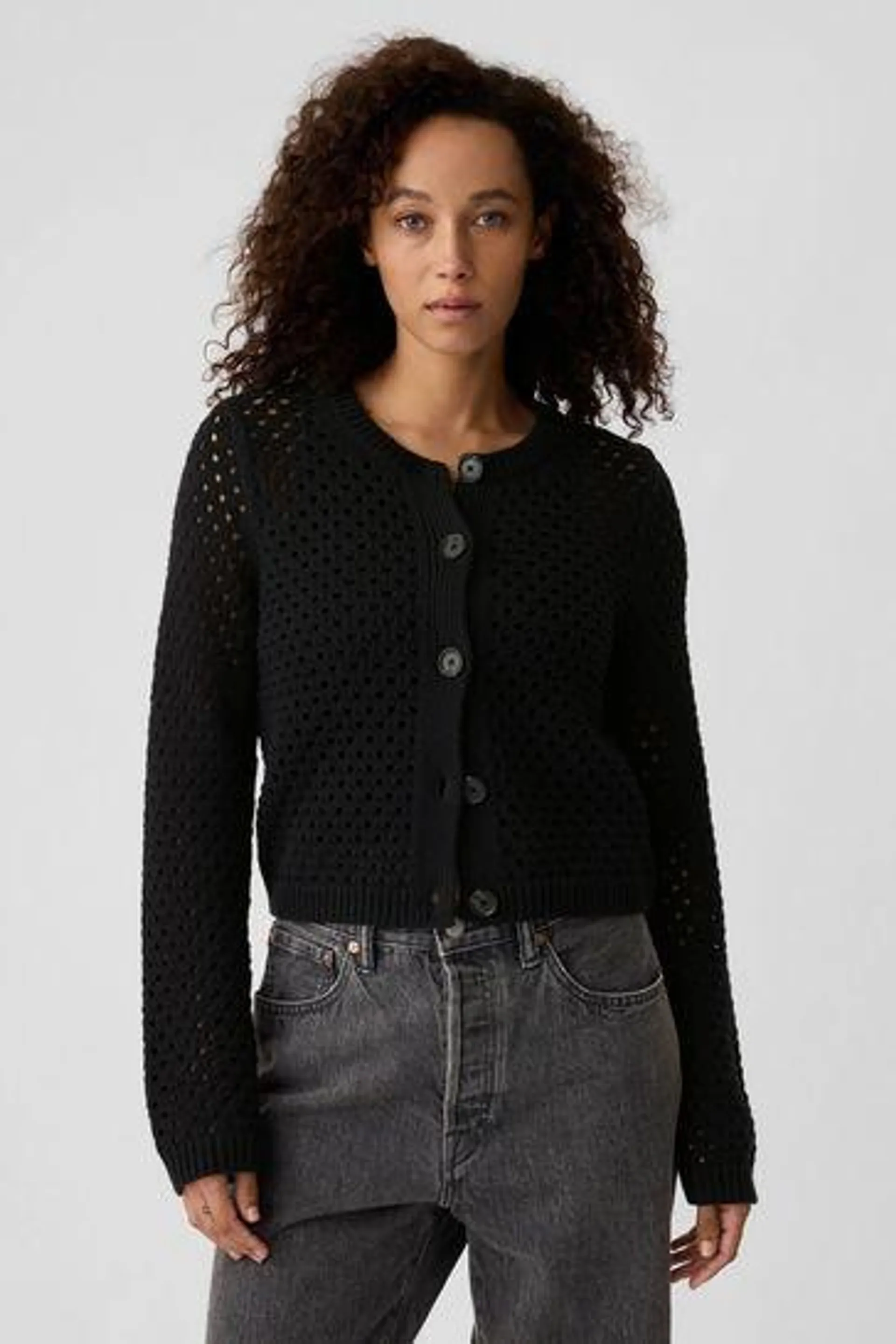 Knitted Open Stitch Cardigan