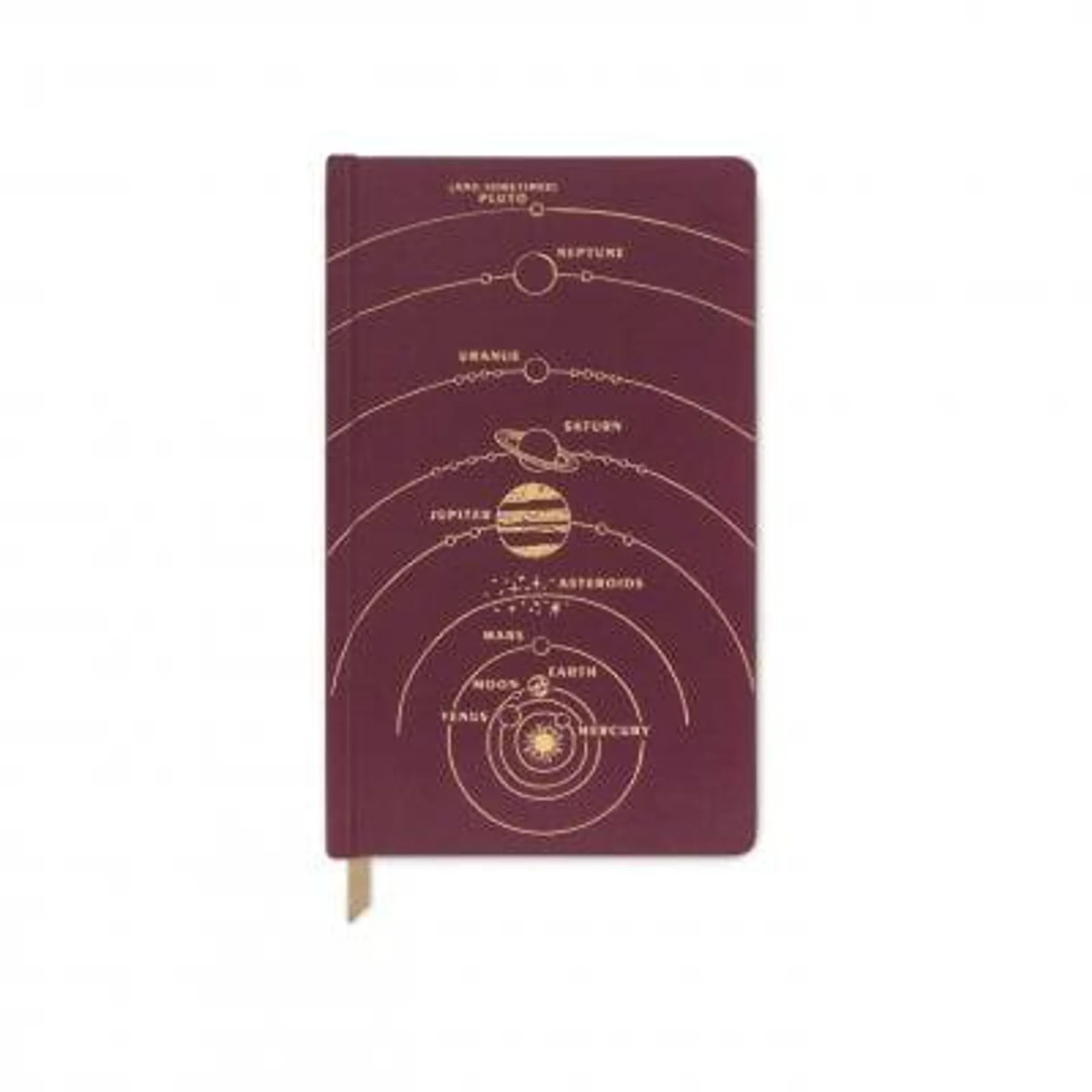 Solar System Burgundy Medium Cloth Notebook