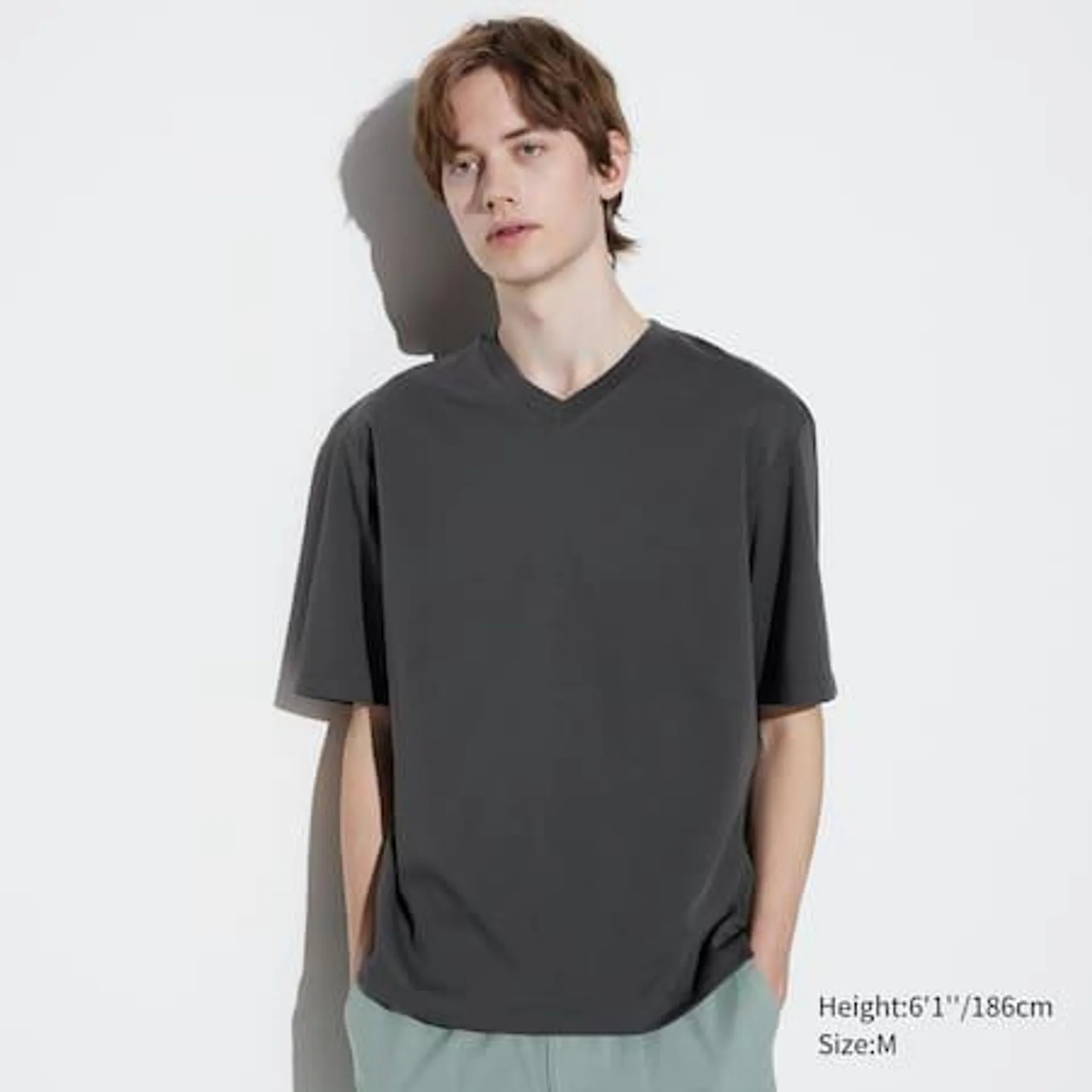 AIRism Cotton Relaxed V Neck Half Sleeved T-Shirt