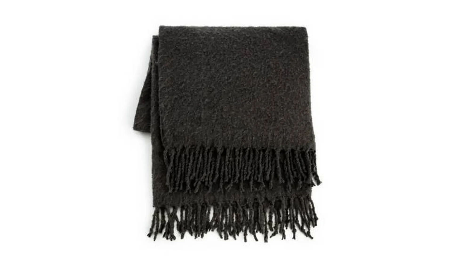 Habitat Faux Mohair Throw - Charcoal - 125X150cm