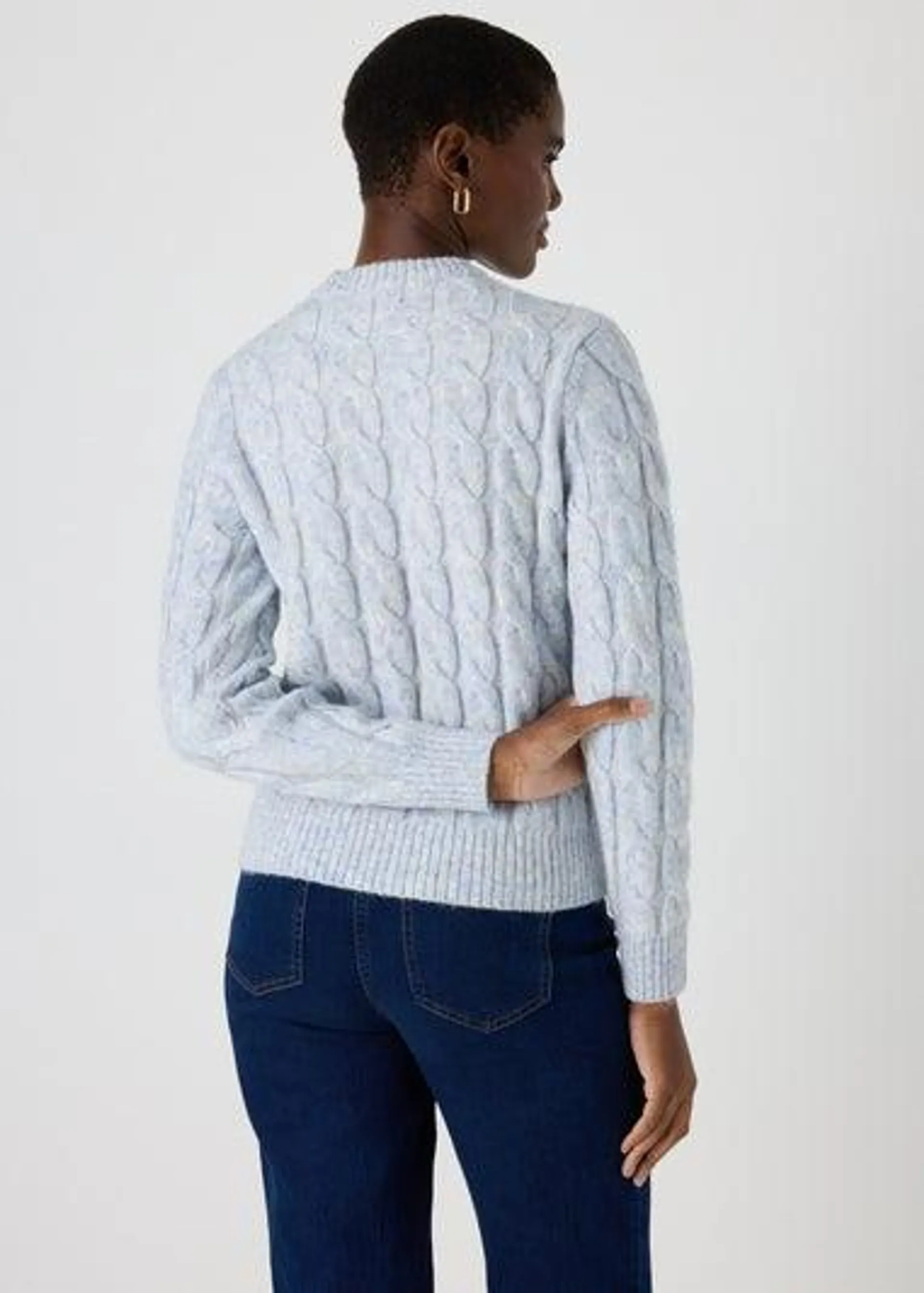 Blue Cable Knit Jumper