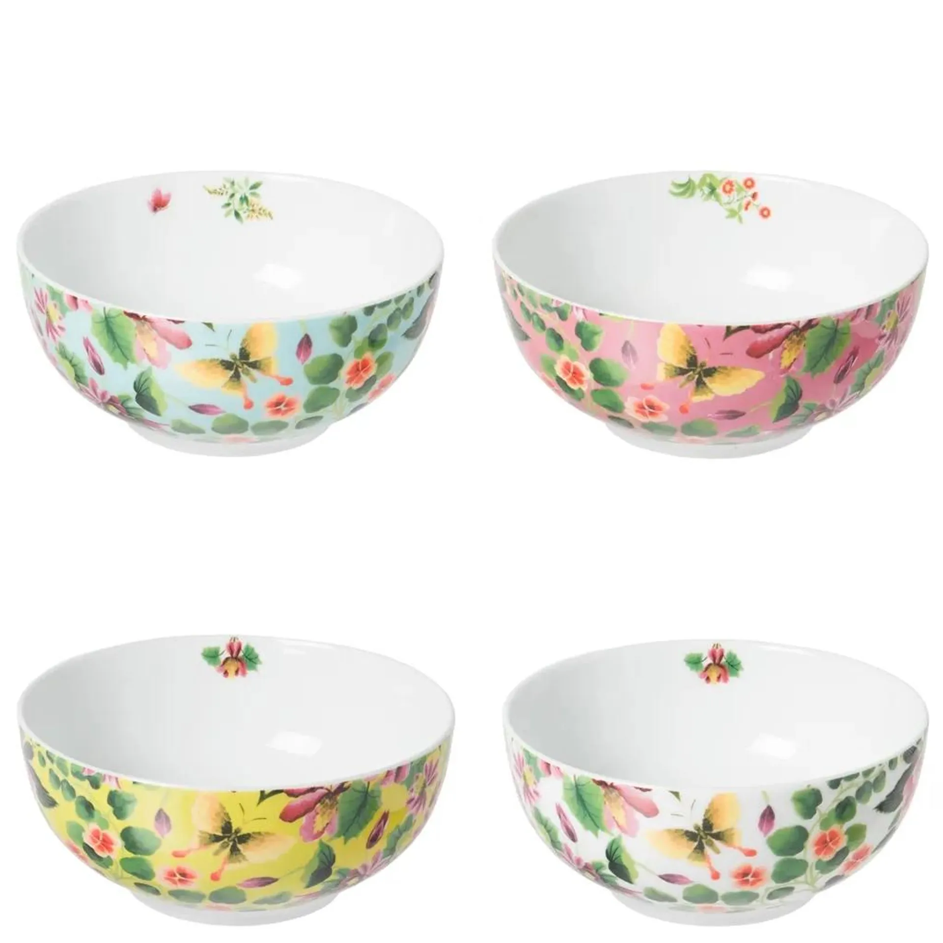 Ikebana Damask Cereal Bowls NEW