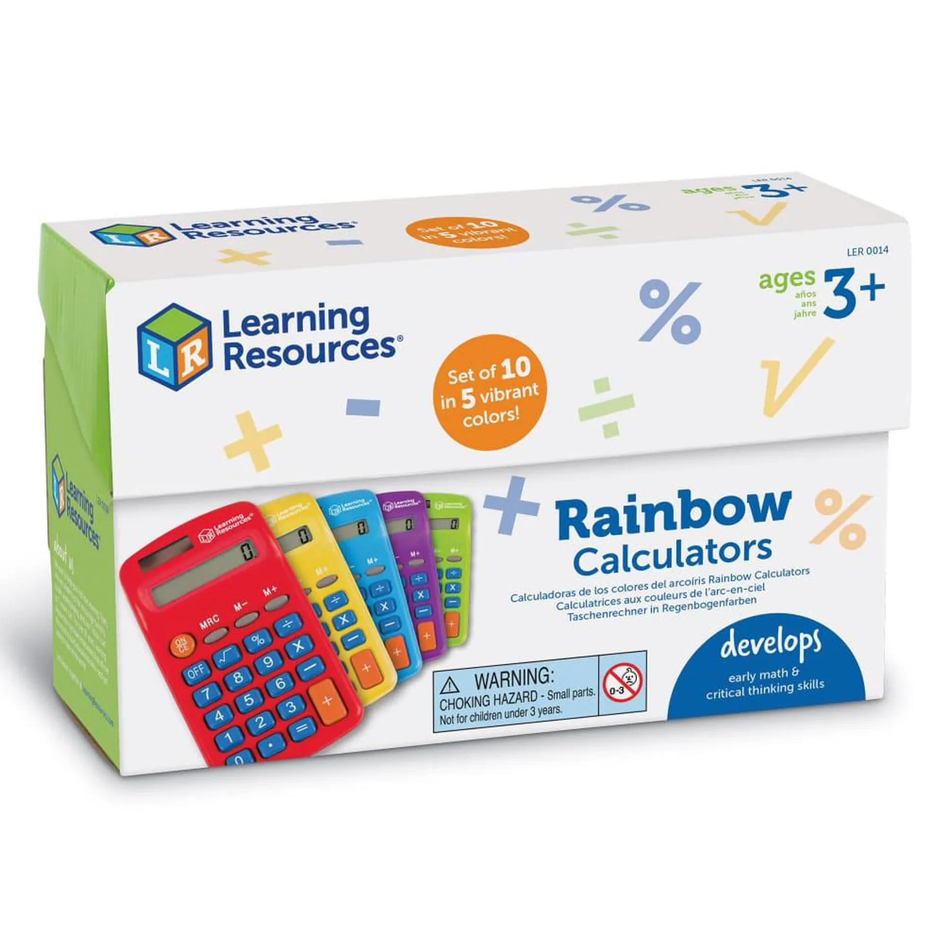 Learning Resources Rainbow Calculators (Set of 10)