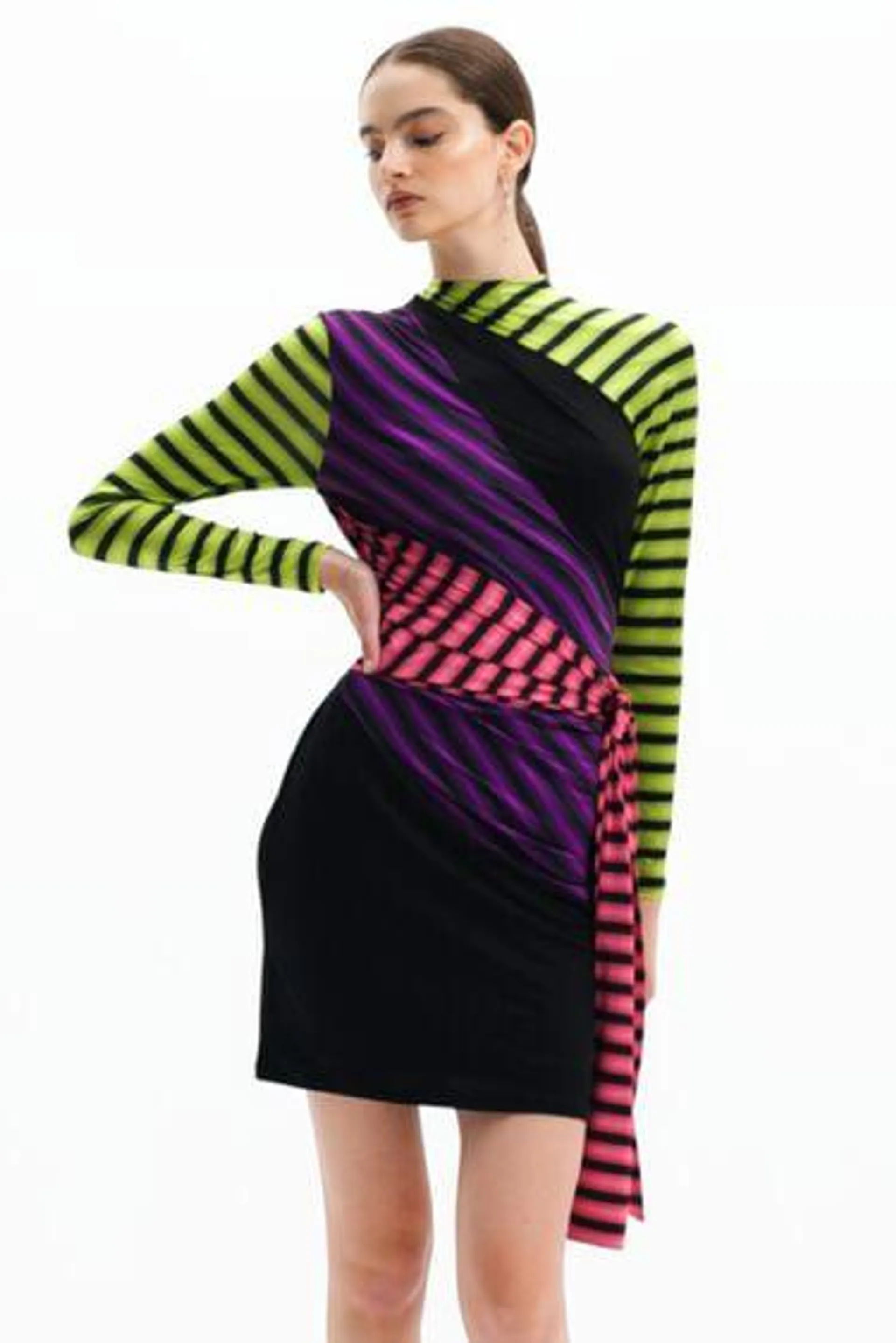 Vestido corto rayas María Escoté