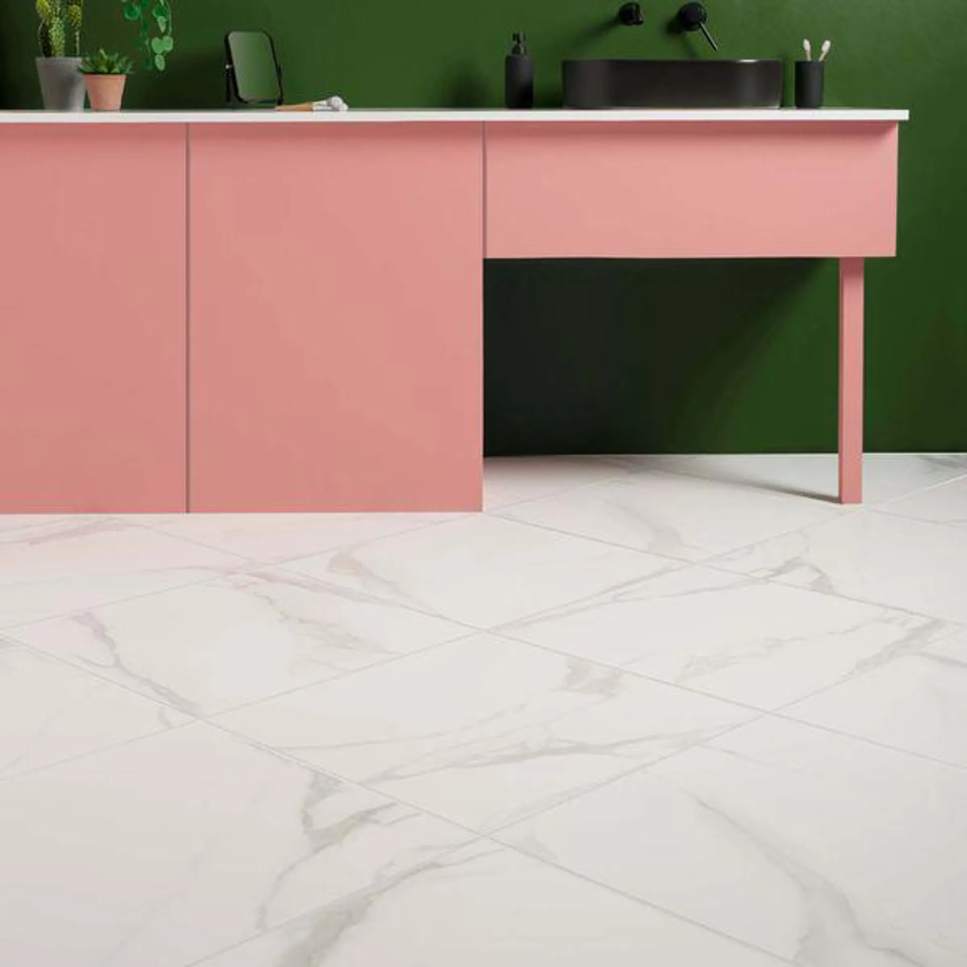 Velez Blanco Matt 60x60 Marble Effect Tiles