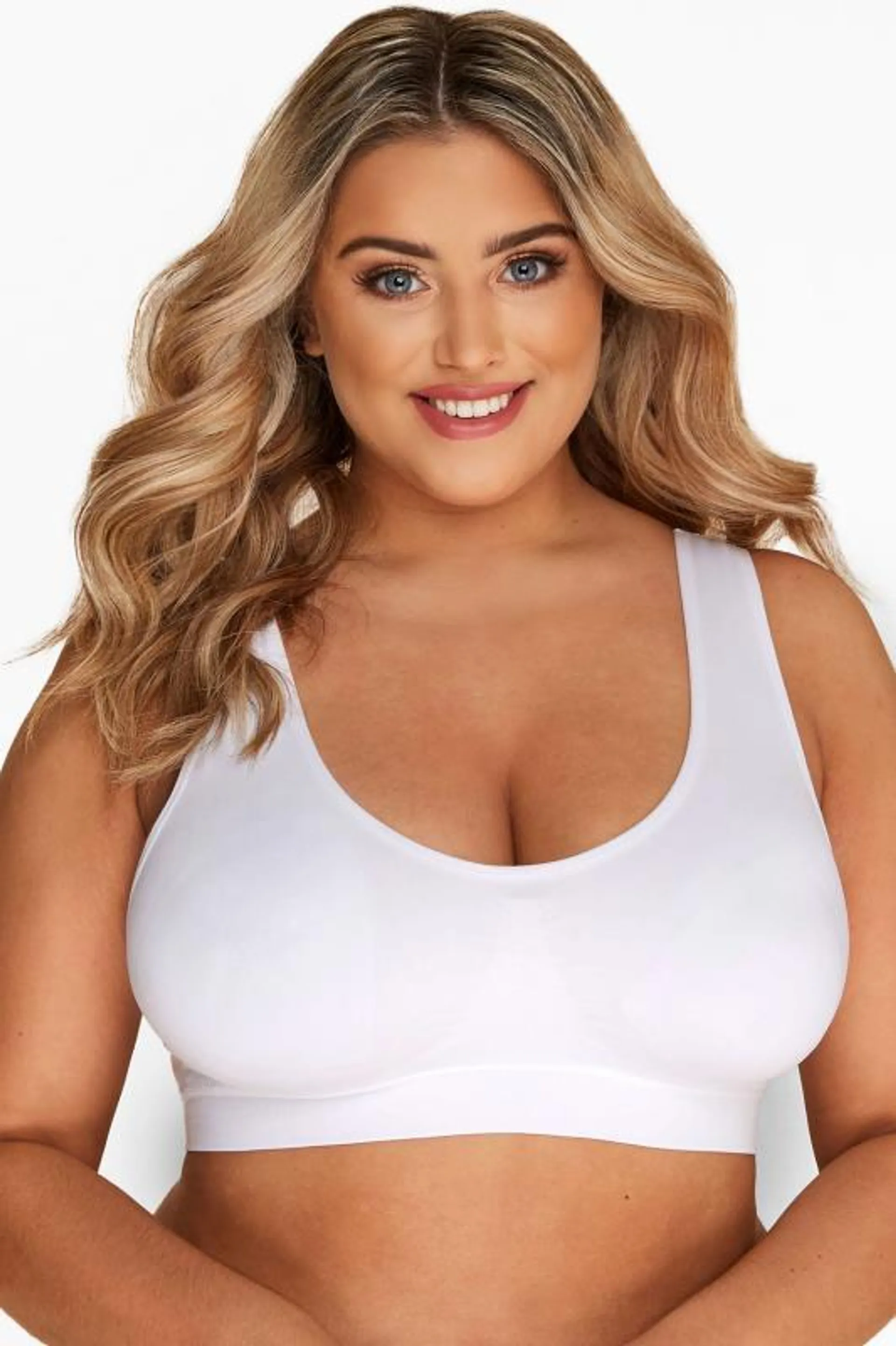 YOURS 2 PACK White & Black Seamless Non-Padded Non-Wired Bralettes