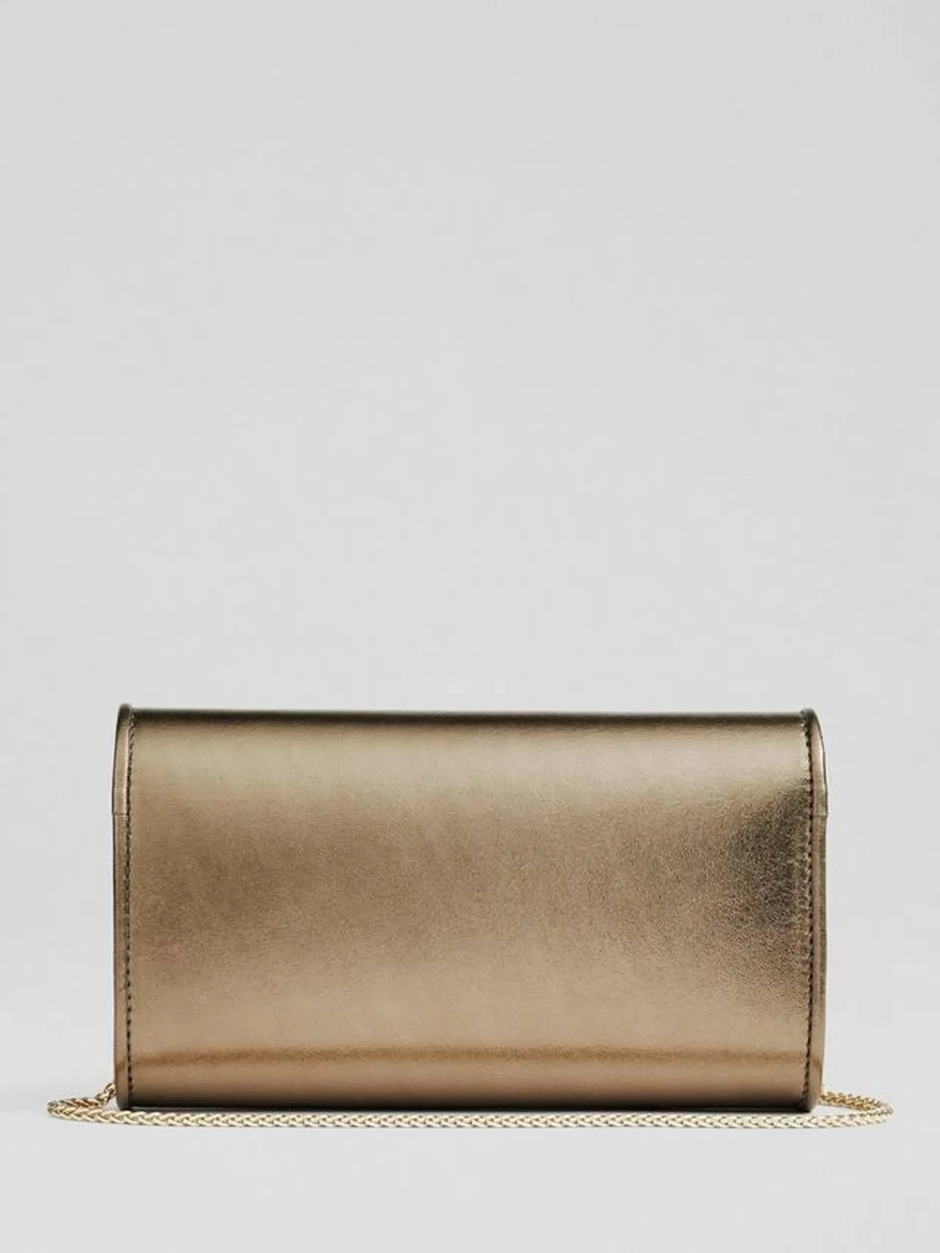 Dominica Chain Strap Clutch Bag, Gold