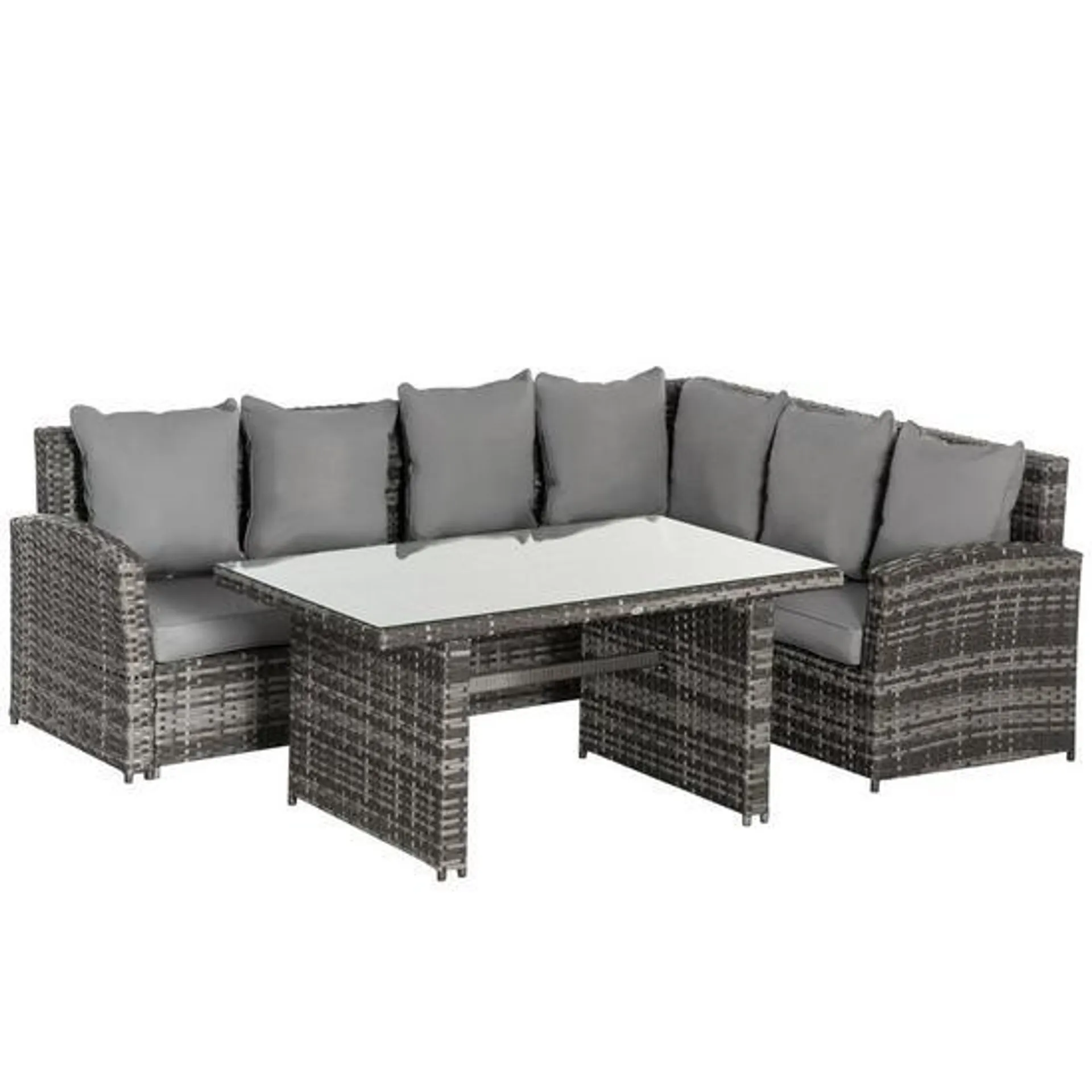 3 PCS Outdoor Dining Sets All Weather Rattan Sofa Furniture for Garden Garden