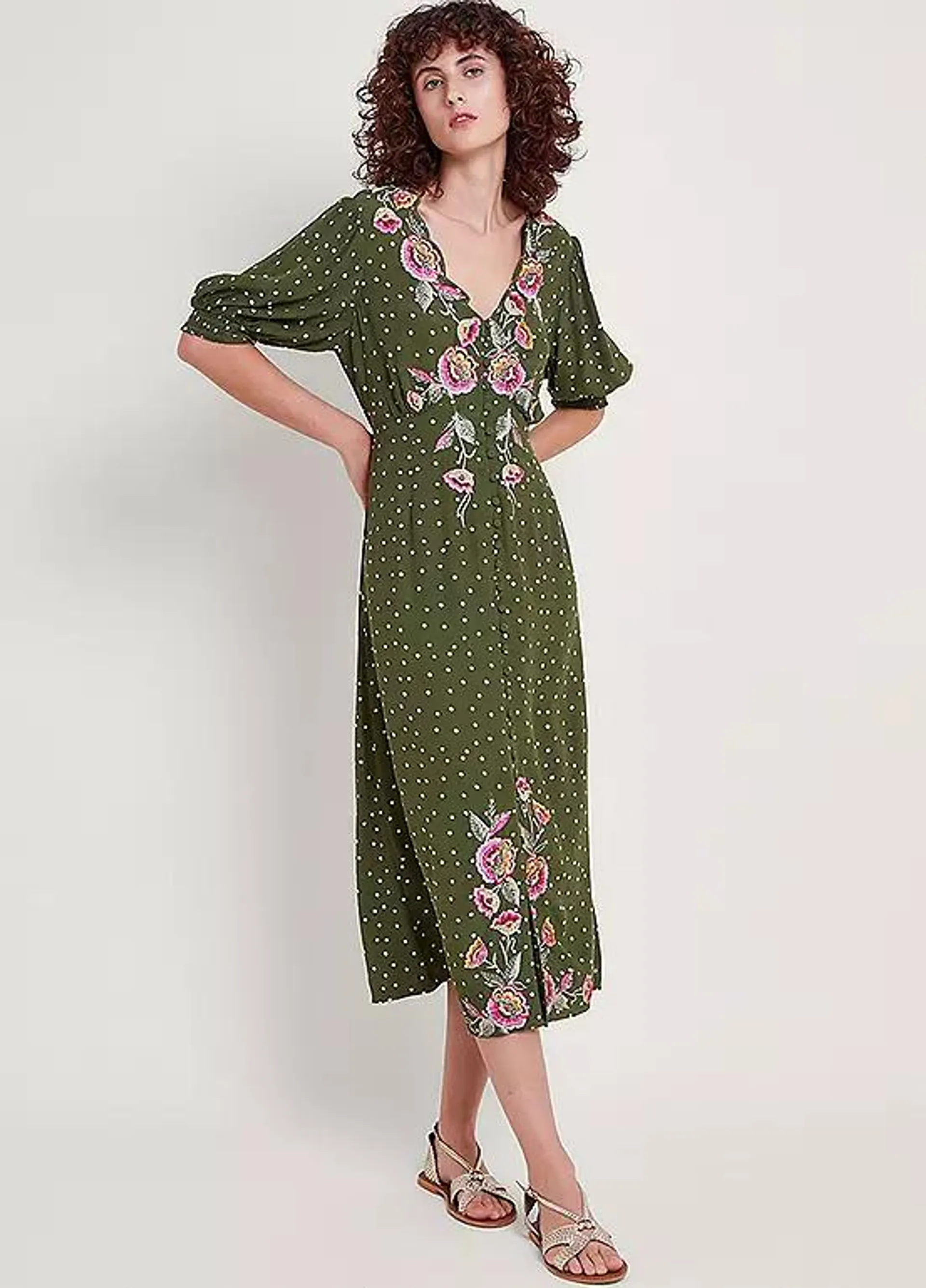 Monsoon Myla Embroidered Tea Dress