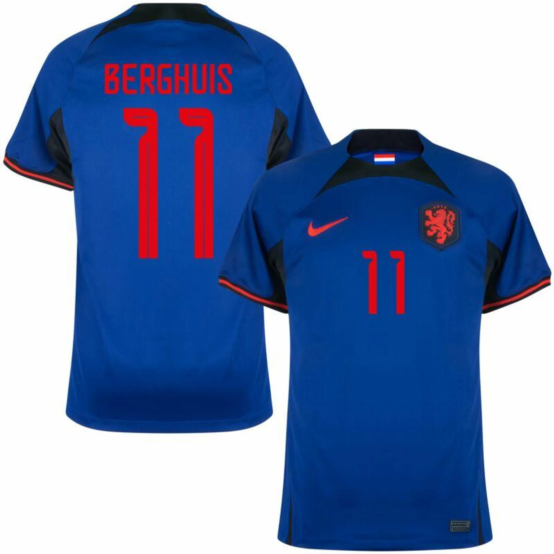 Nike Holland Away Berghuis 11 Shirt 2022-2023 (Official Printing)