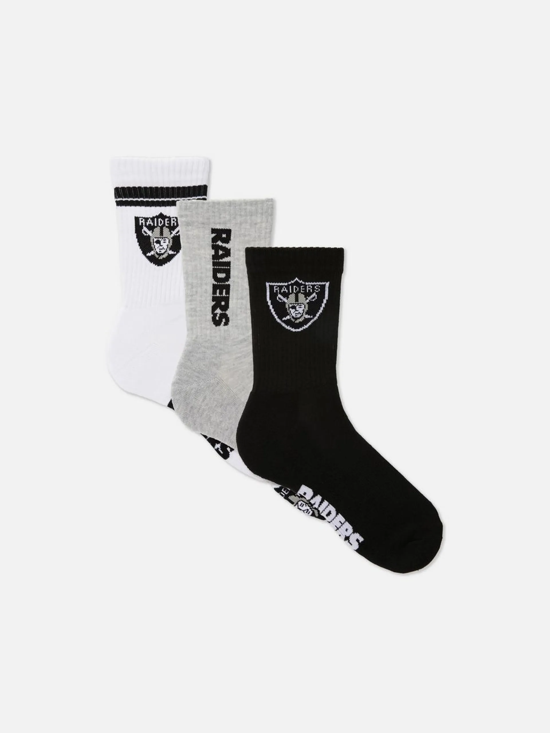 3pk NFL Raiders Socks