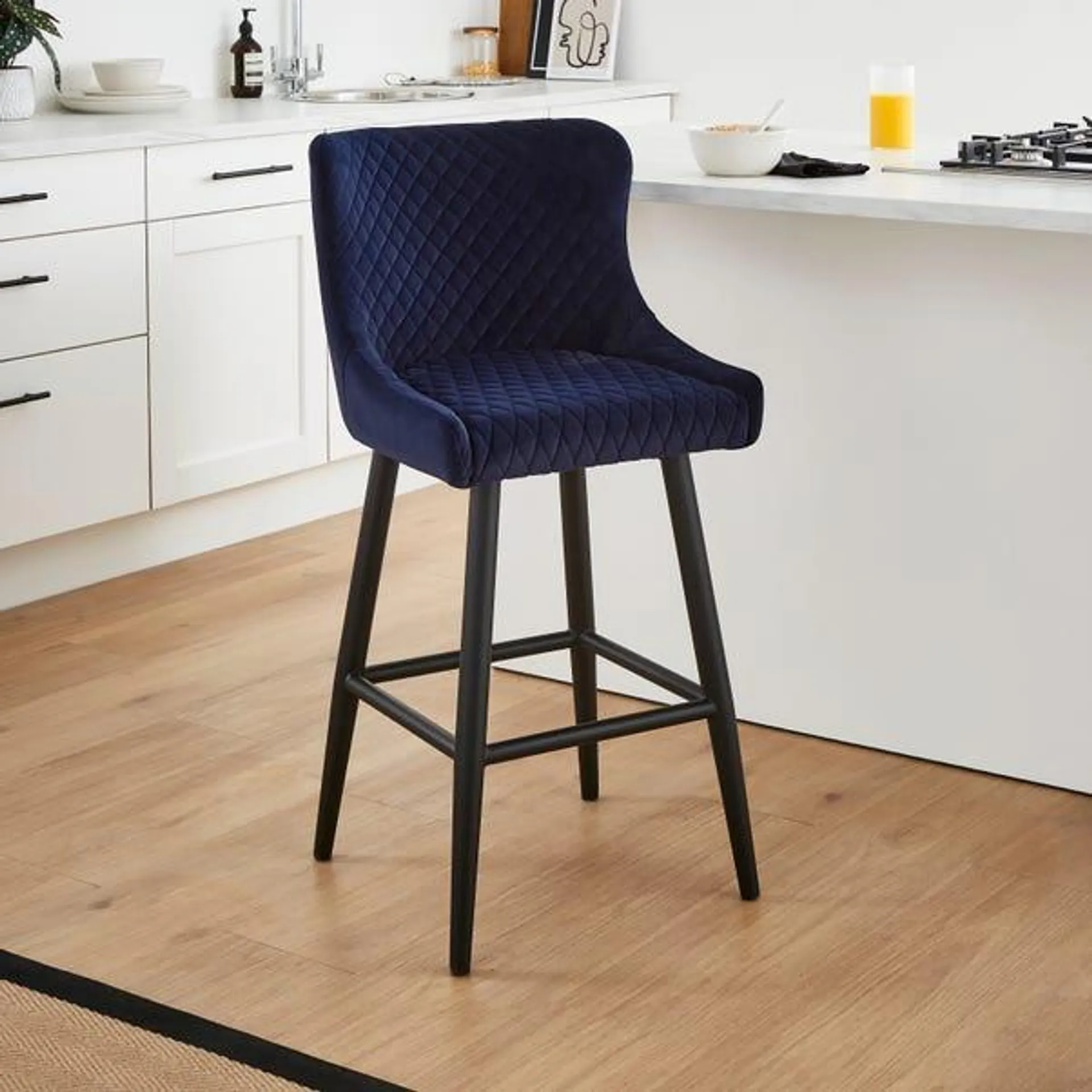 Montreal Counter Height Bar Stool, Velvet