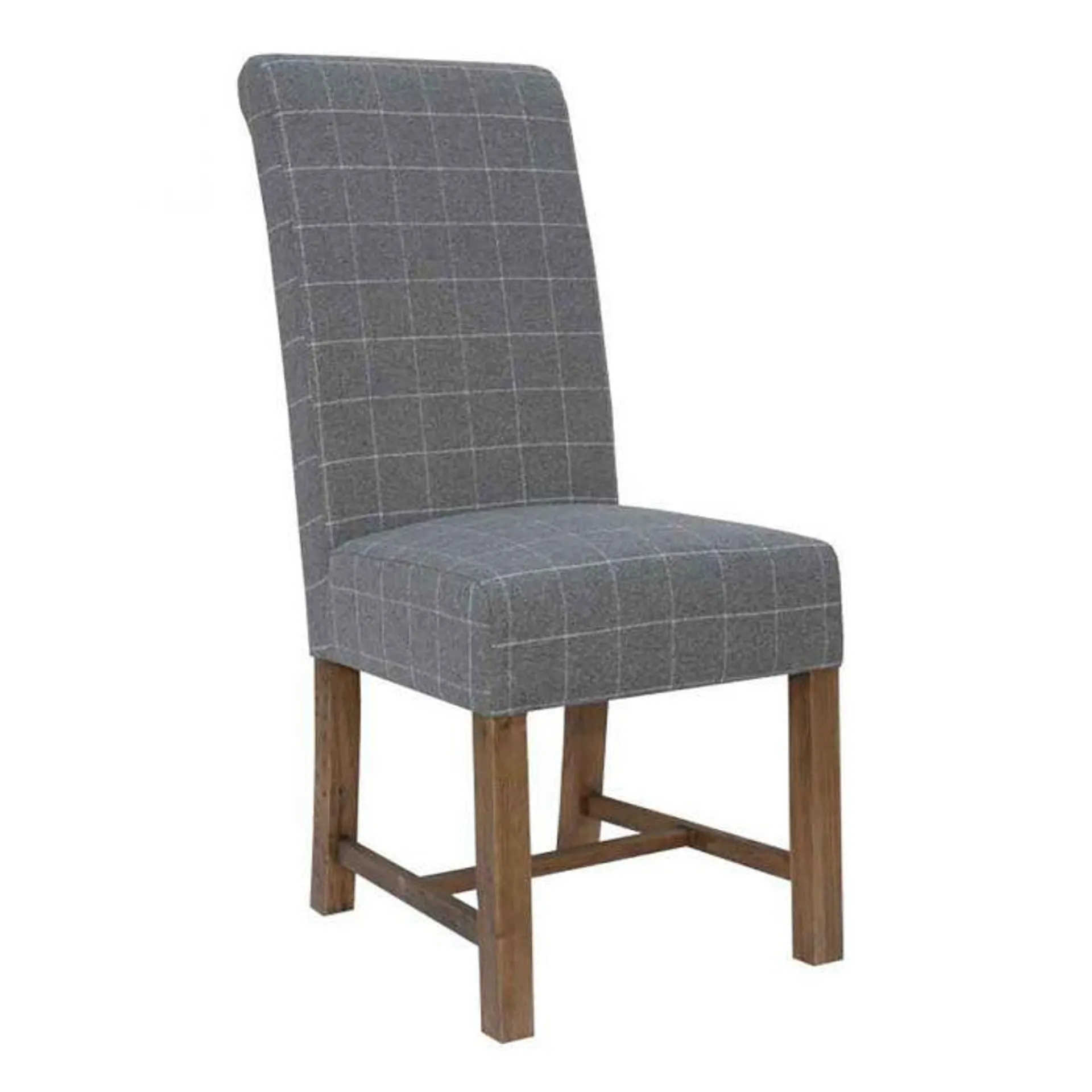 Heritage Grey Check High Back Dining Chair