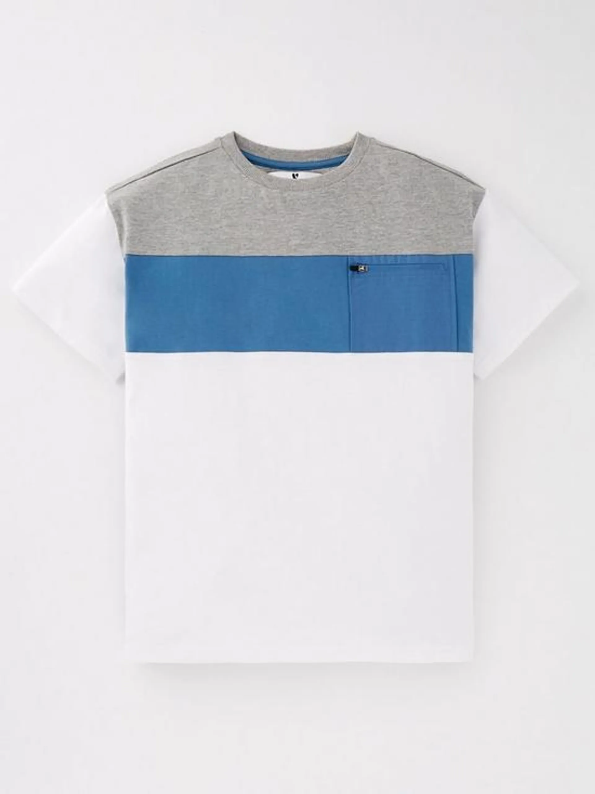 Boys Cut And Sew Pocket T-shirt - Multi