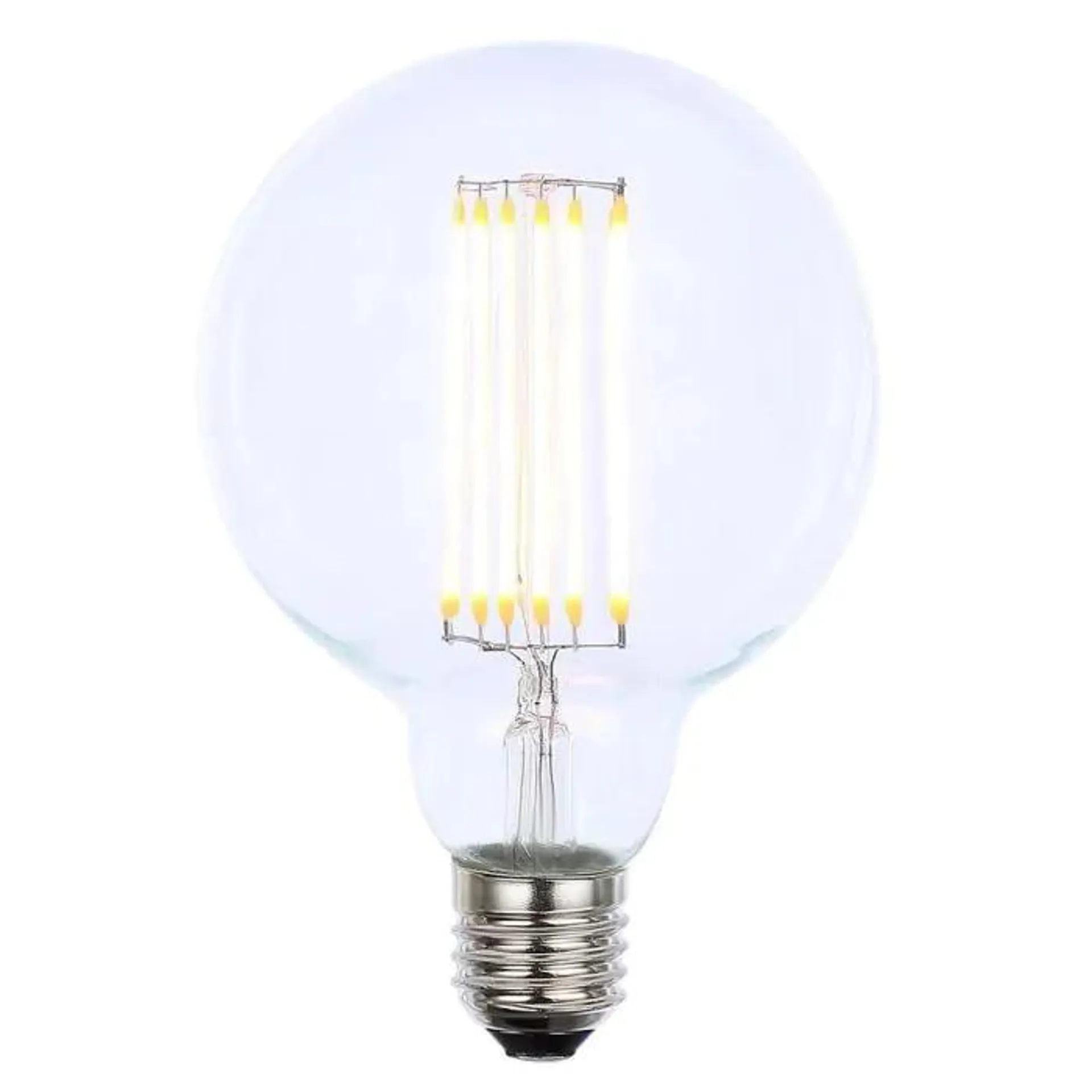 6W LED ES E27 Vintage Filament Large Globe Bulb, Clear