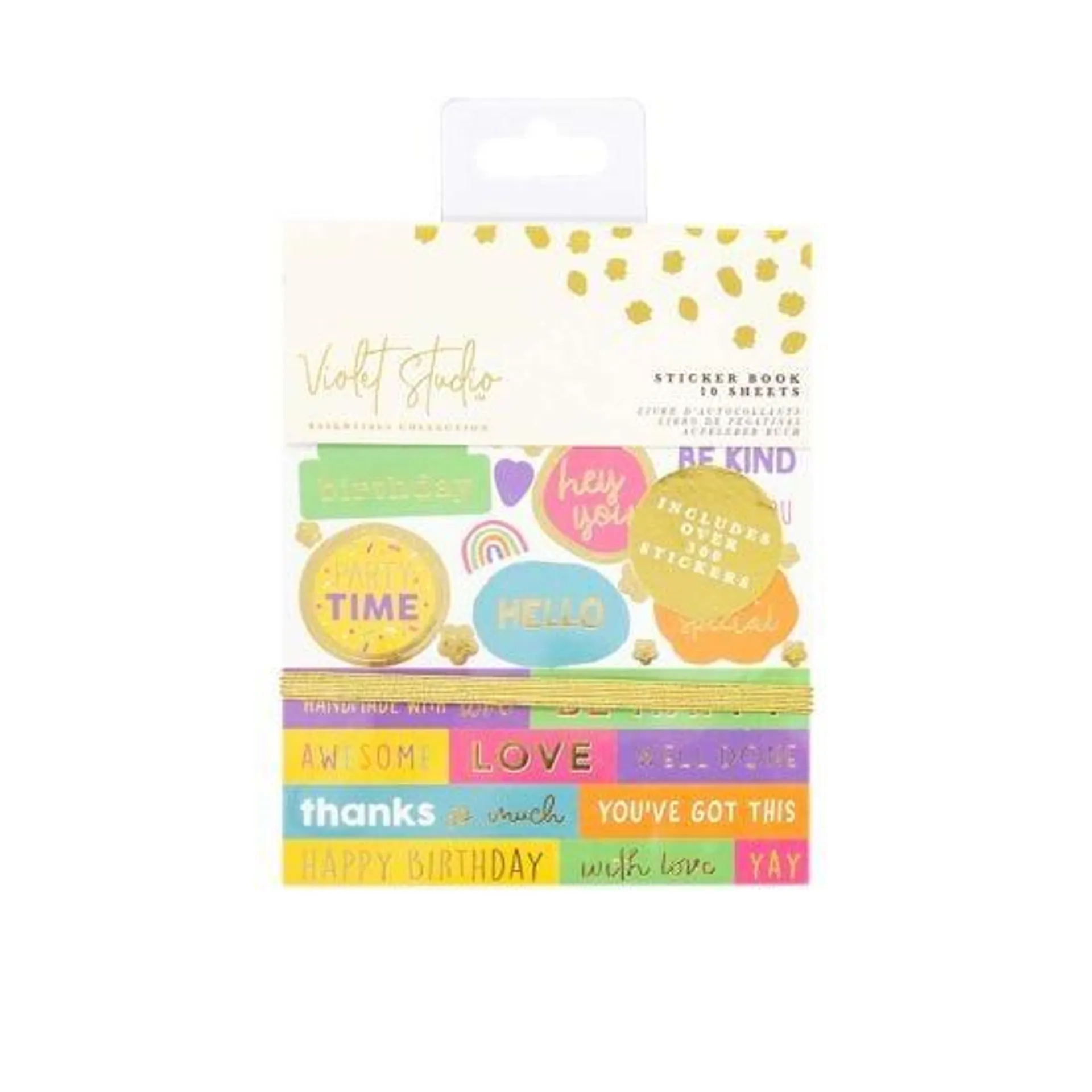 Violet Studio Sentiments Sticker Book Brights 10 Sheets