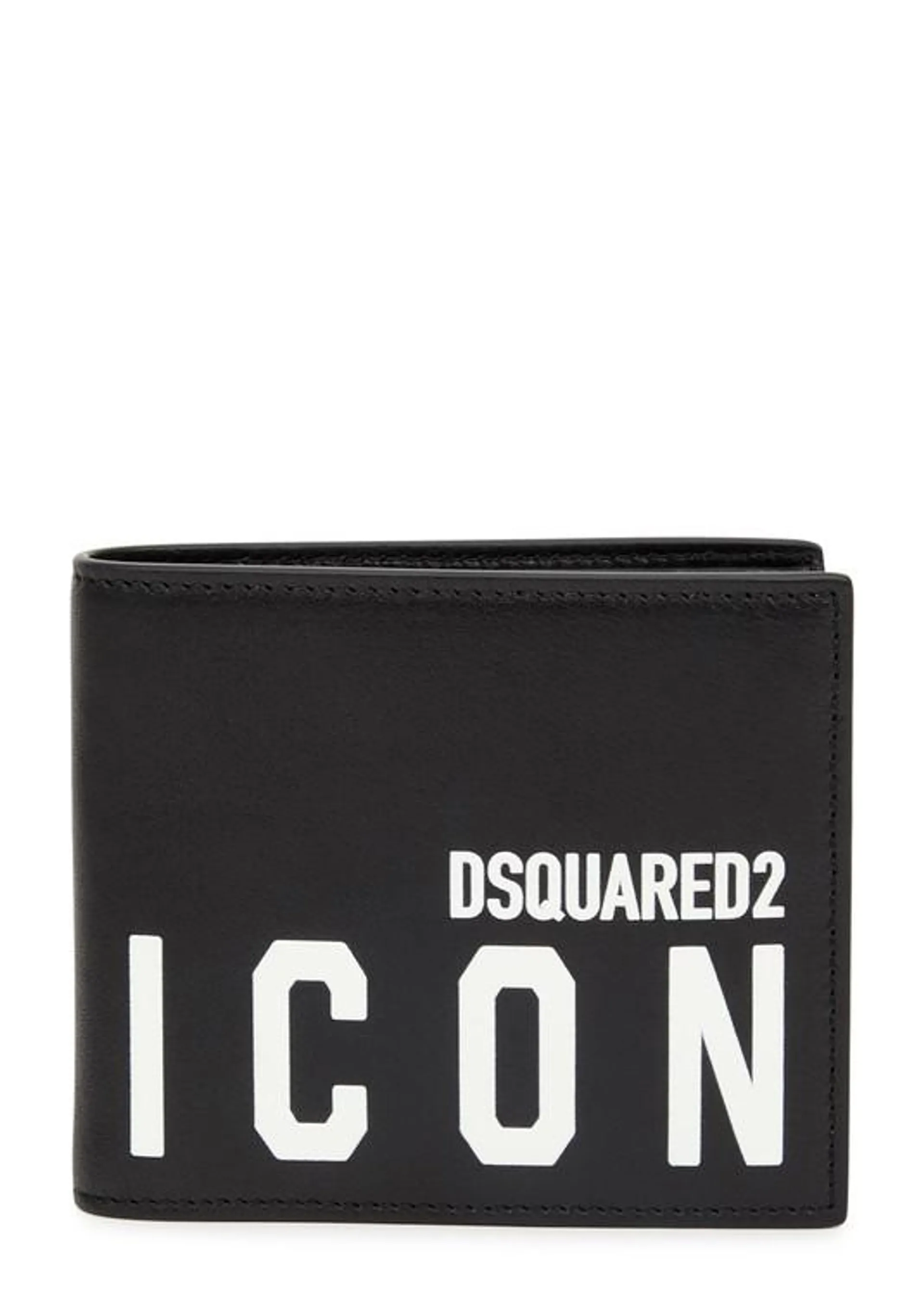 Icon logo-print leather wallet