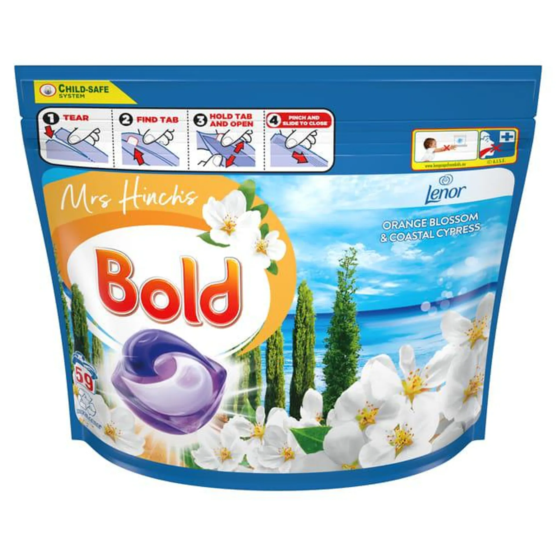 Bold PODS® Mrs Hinch Vacay Vibes Washing Liquid Capsules, 59 Washes - Orange Blossom & Coastal Cypress