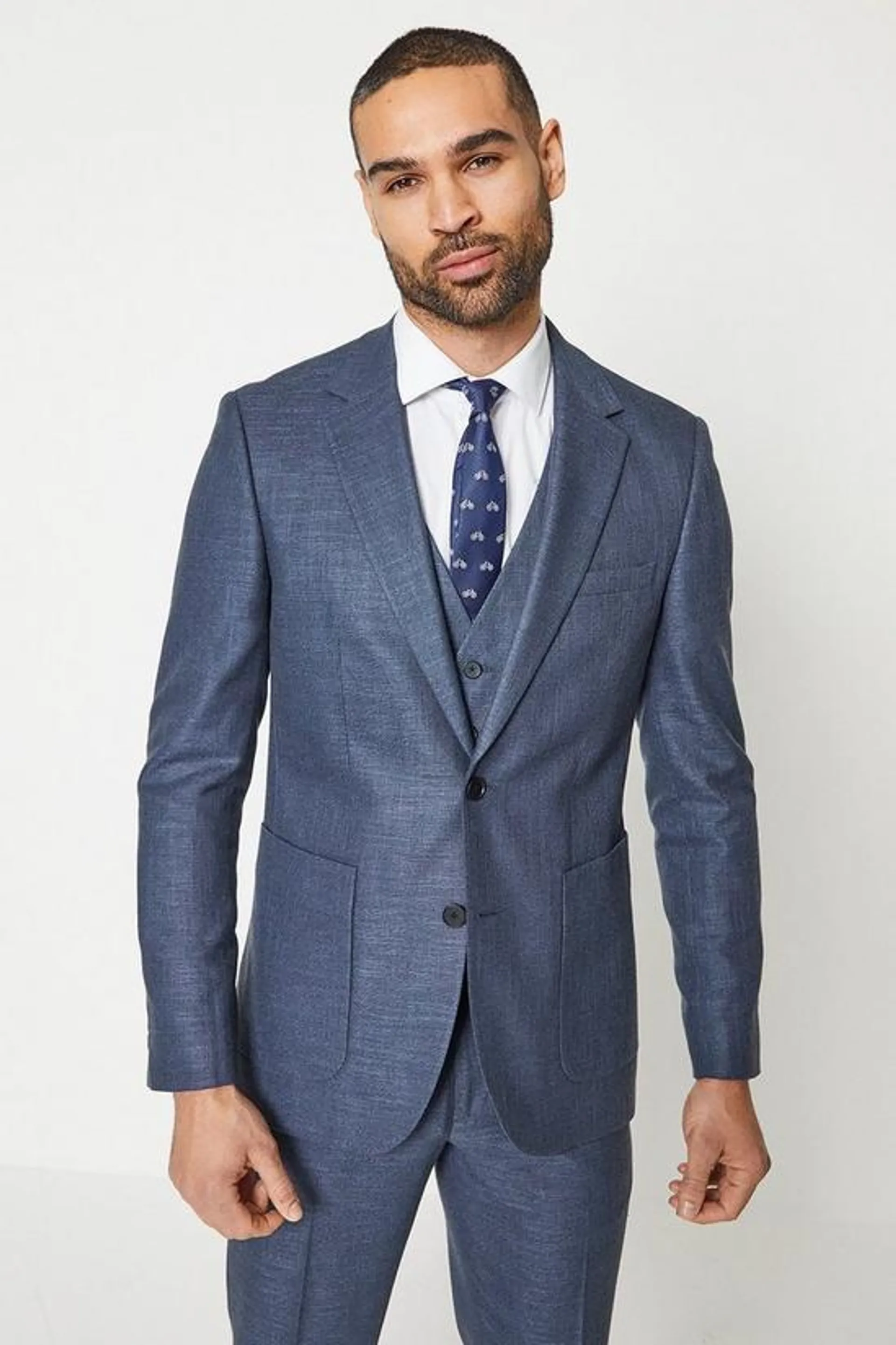 Linen Look Suit Jacket