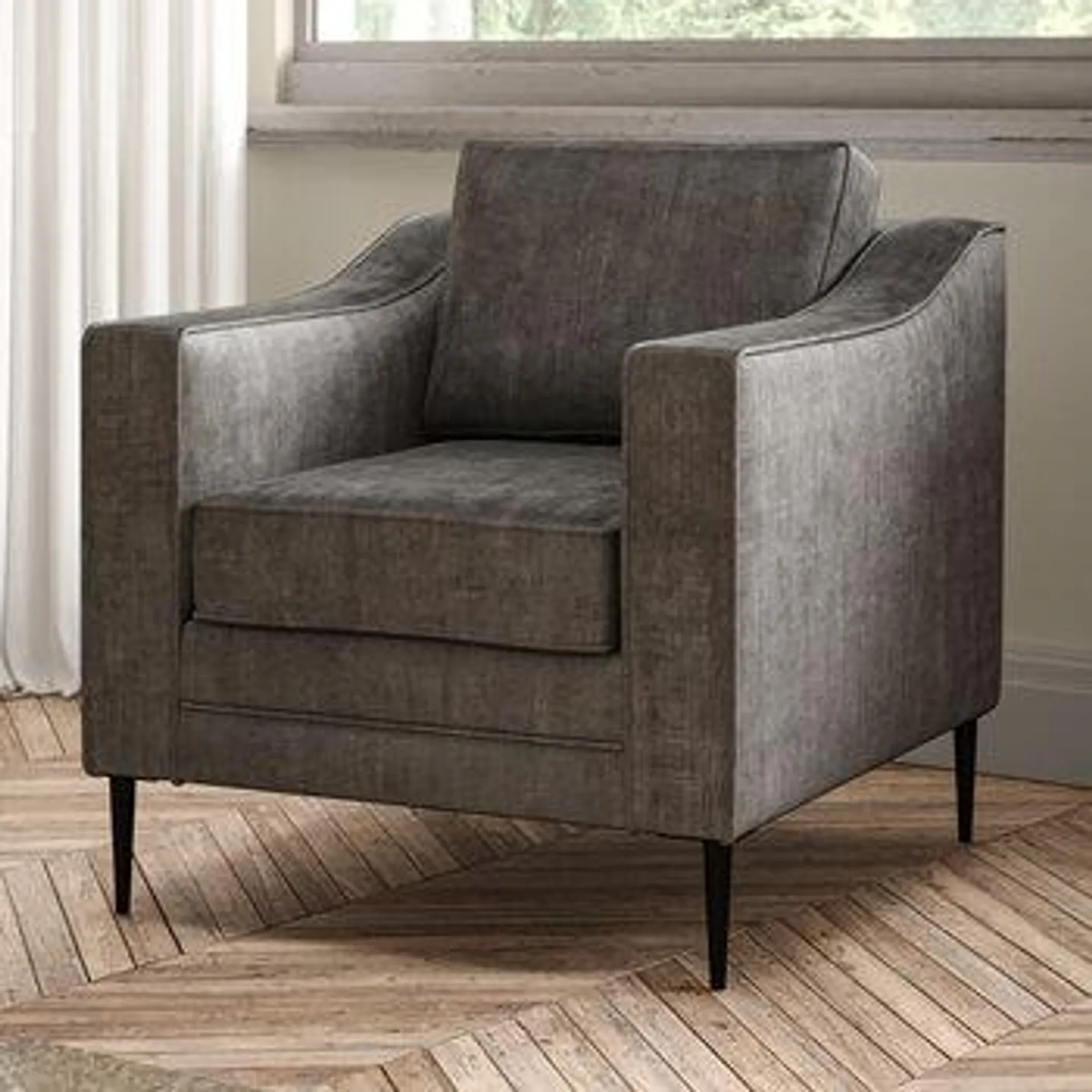 Aspen Grey Velvet Armchair