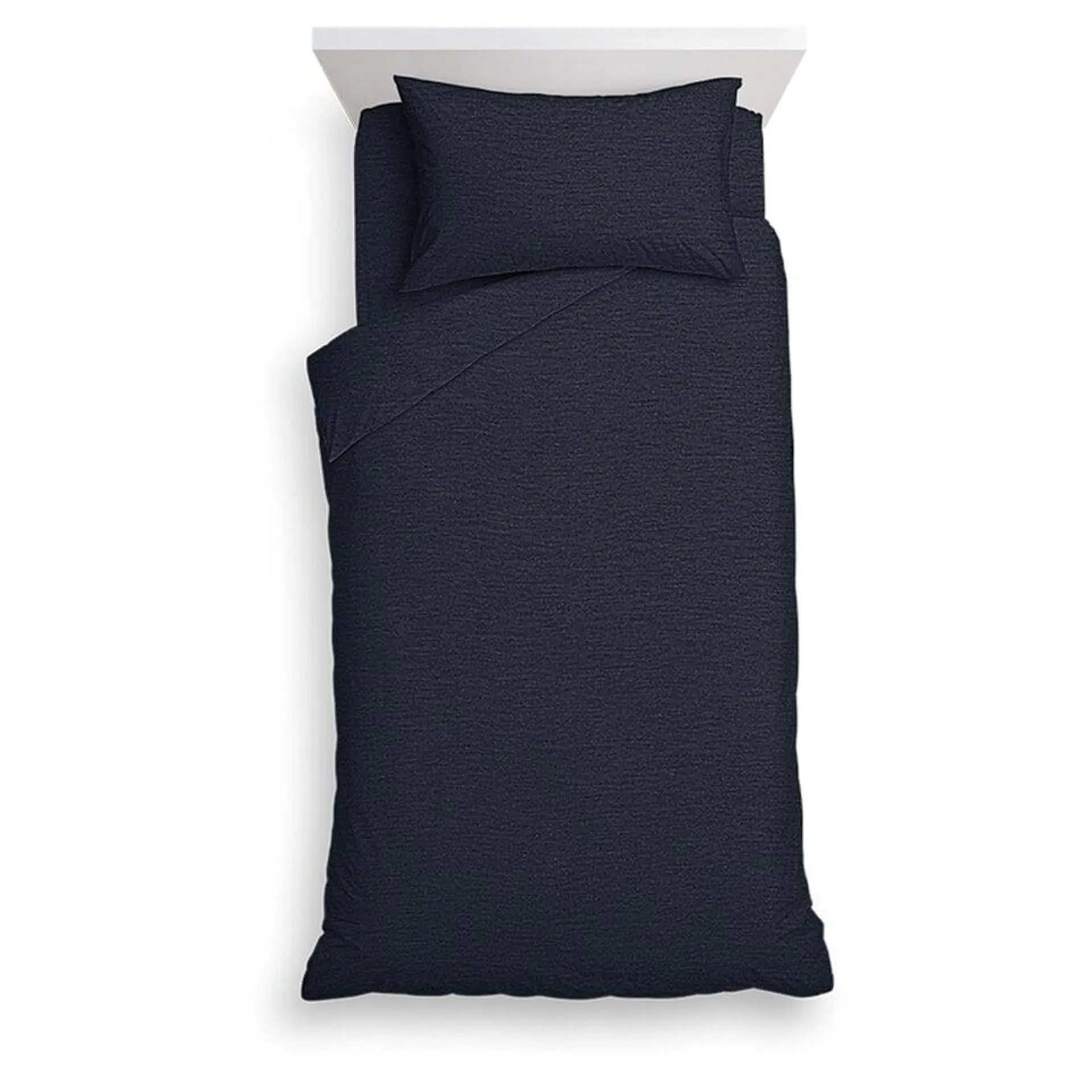 F&F Home Bedding Navy Marl Jersey Duvet Set Single