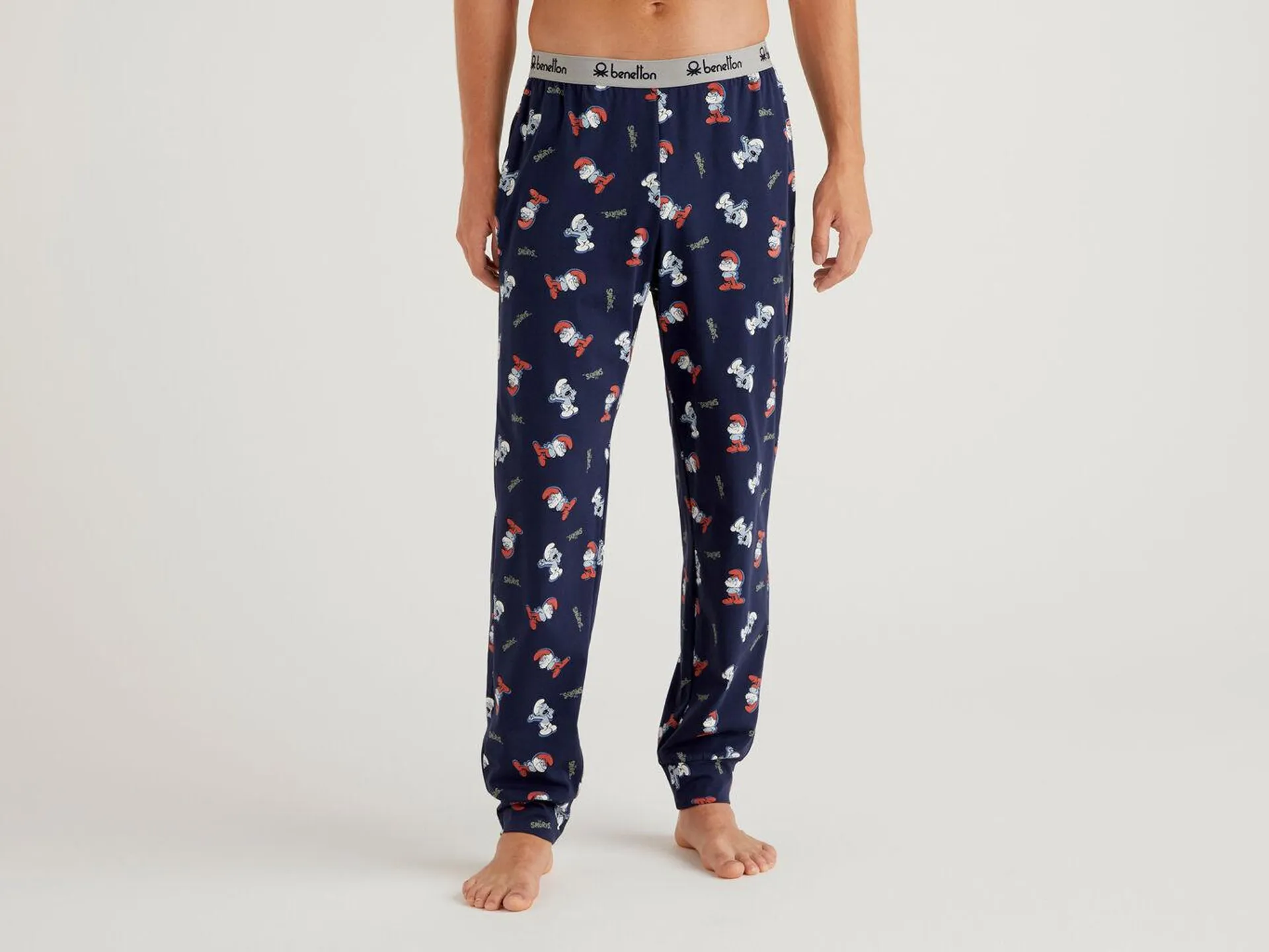 Trousers with Smurfs print